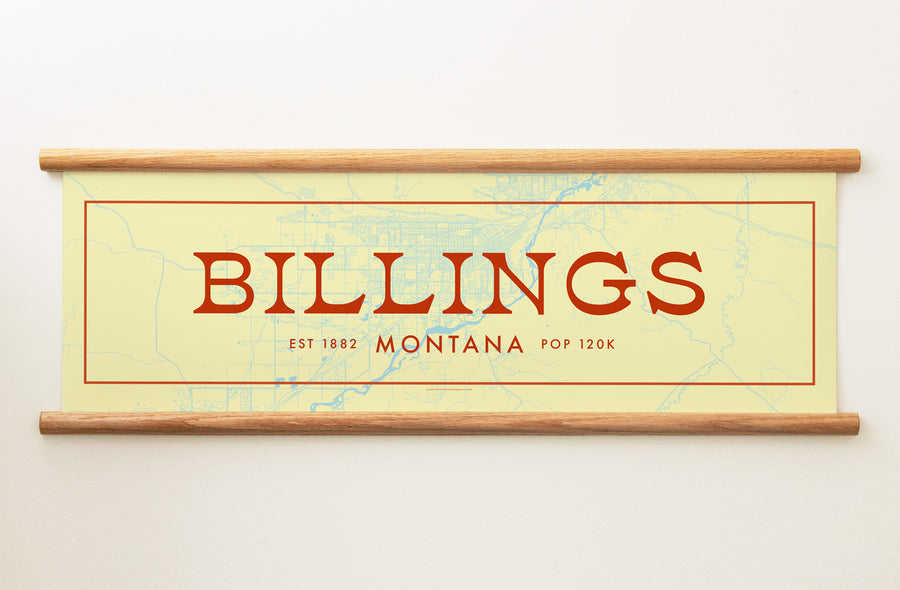 Billings Montana Canvas Map