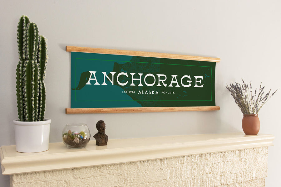 Anchorage Alaska Canvas Map