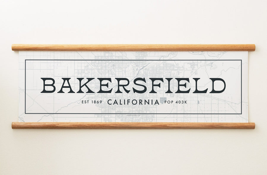 Bakersfield California Canvas Map