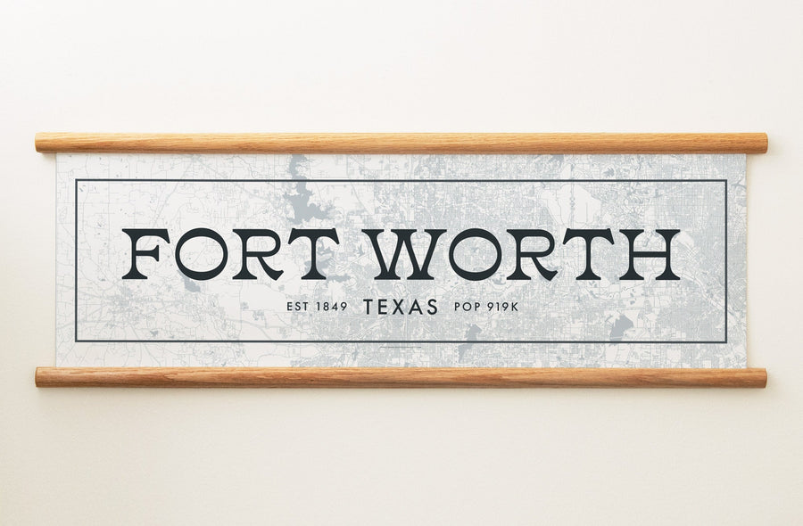 Fort Worth Texas Canvas Map