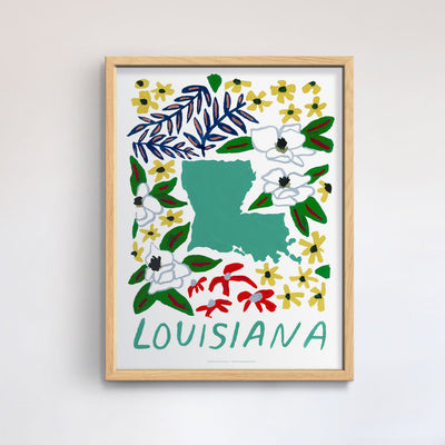 Louisiana American Gouache Print