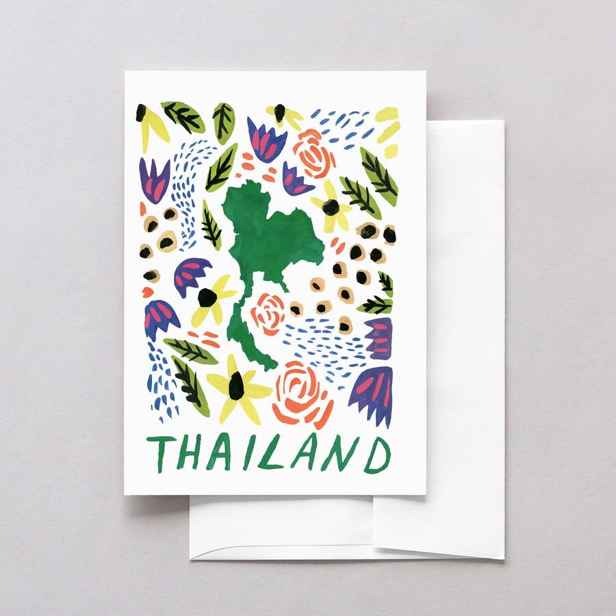 Thailand World Gouache Greeting Card