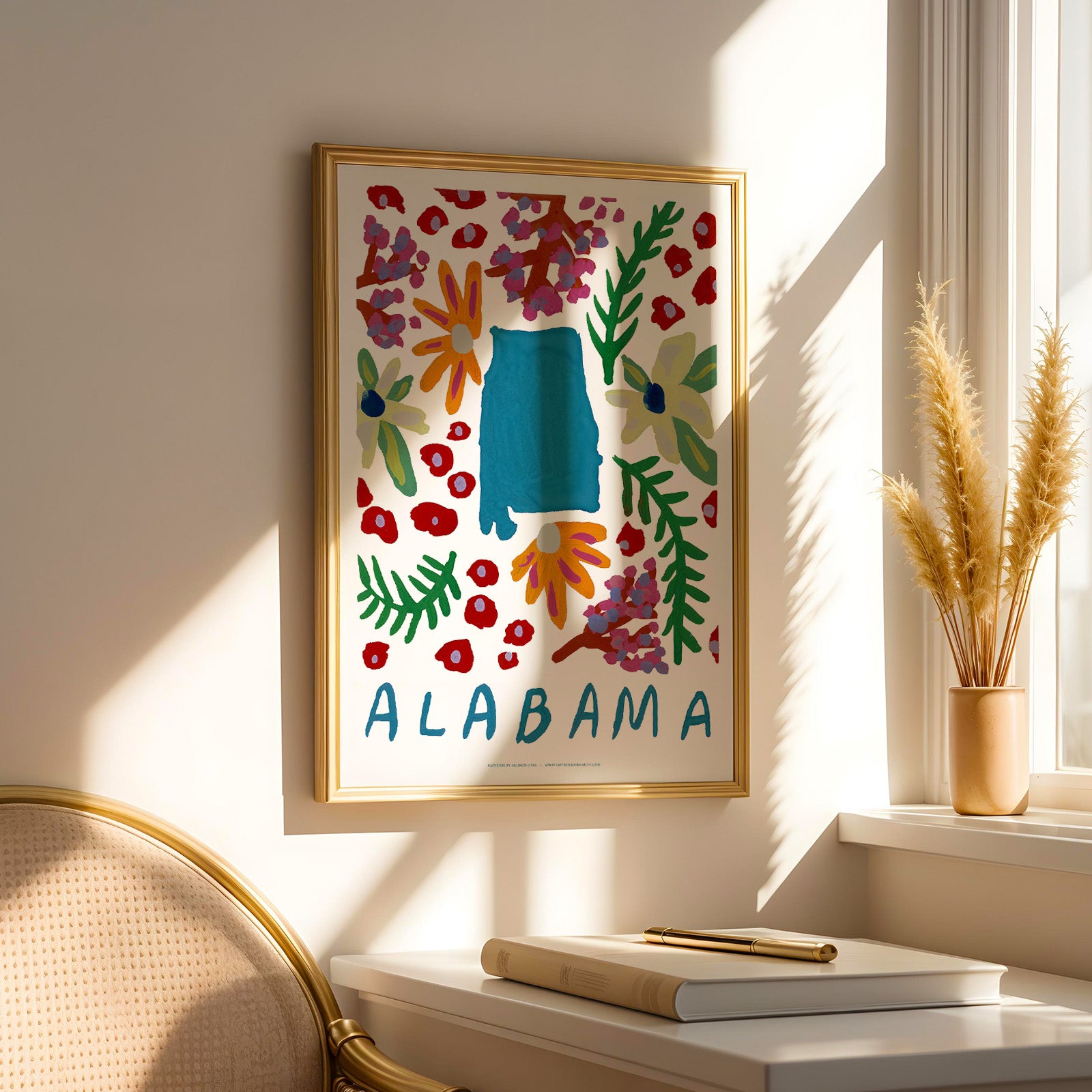 Alabama American Gouache Print