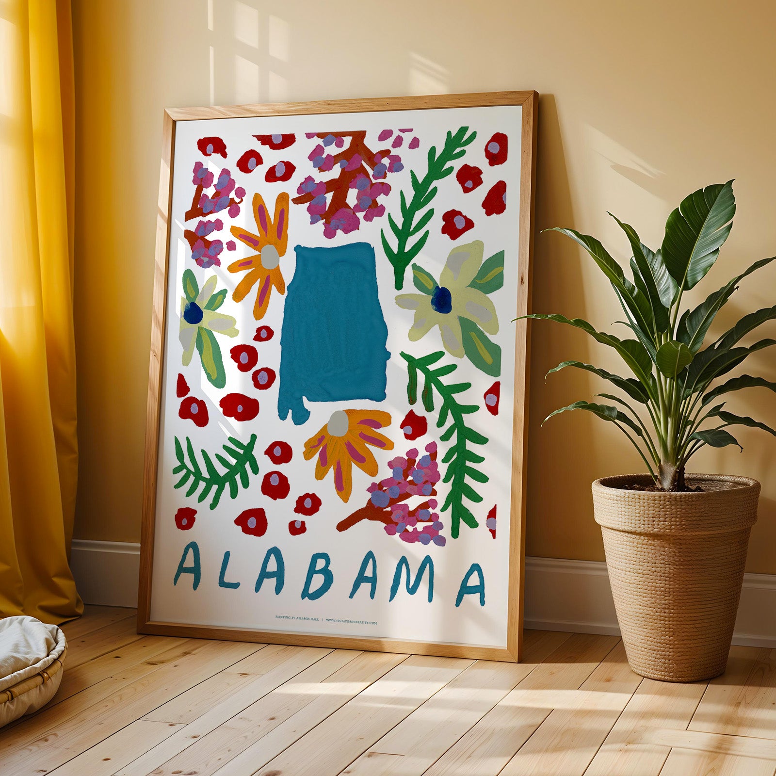 Alabama American Gouache Print