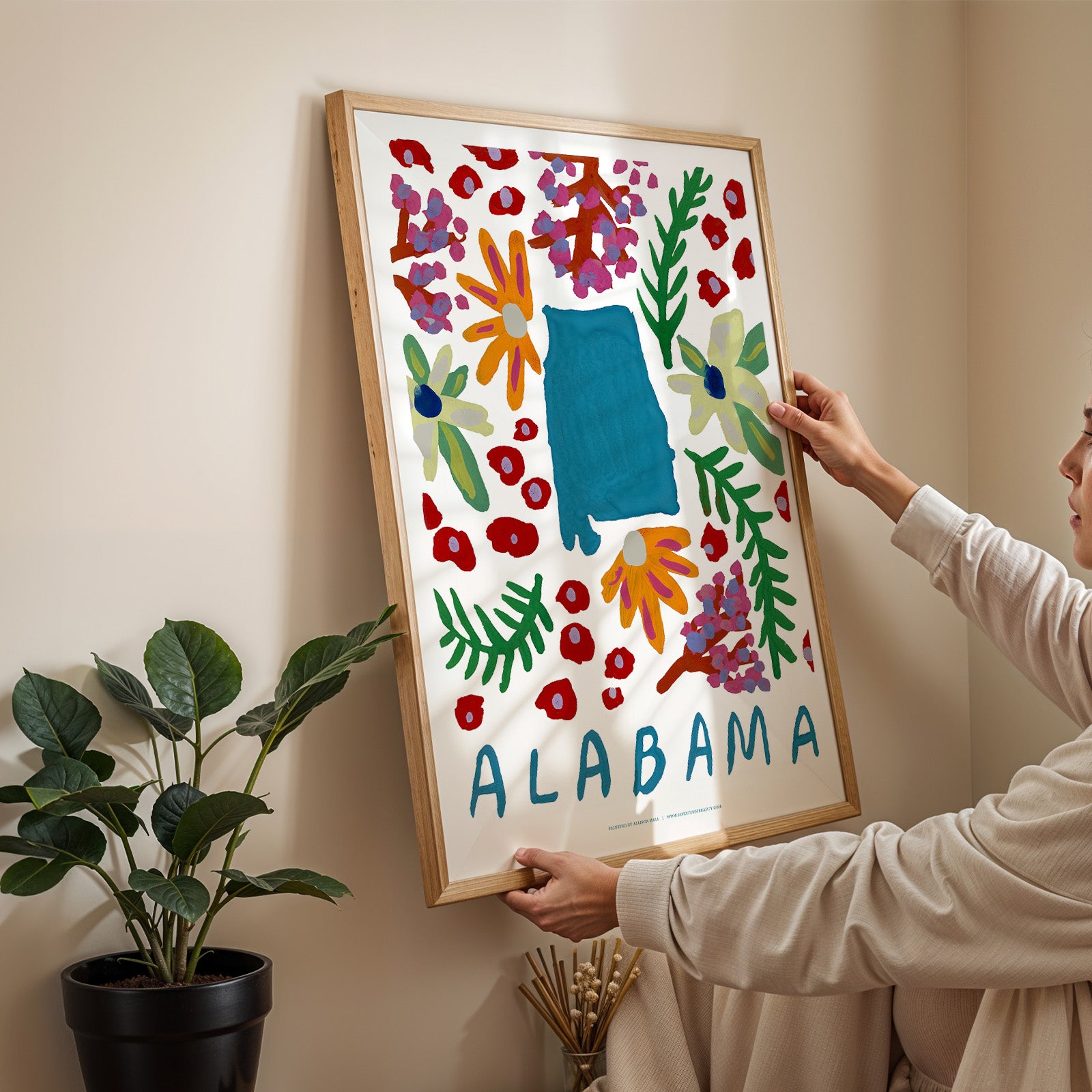 Alabama American Gouache Print