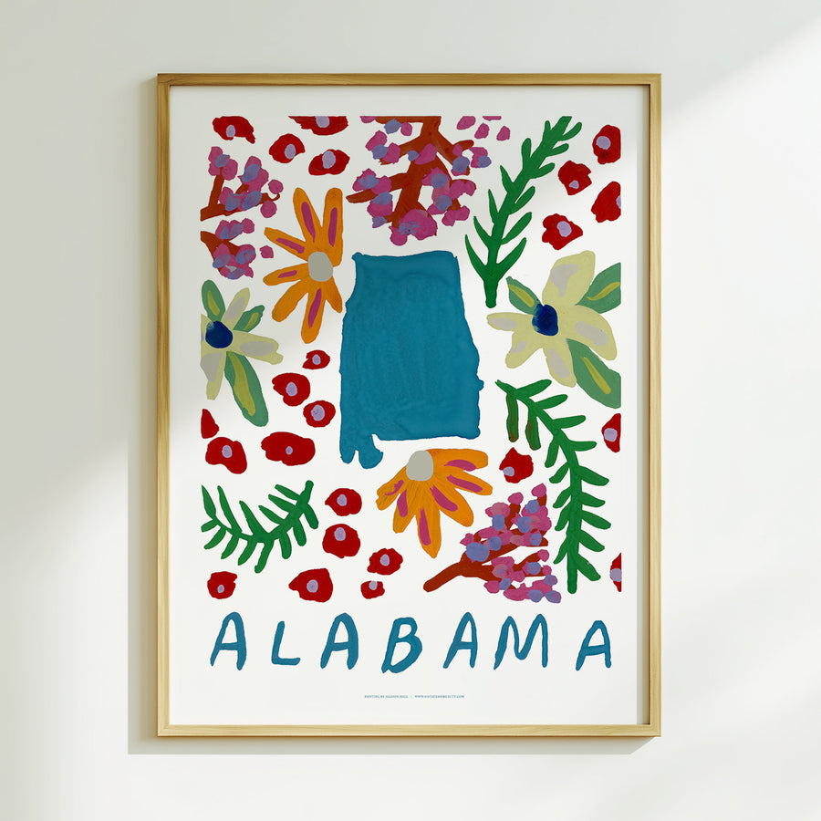 Alabama American Gouache Print