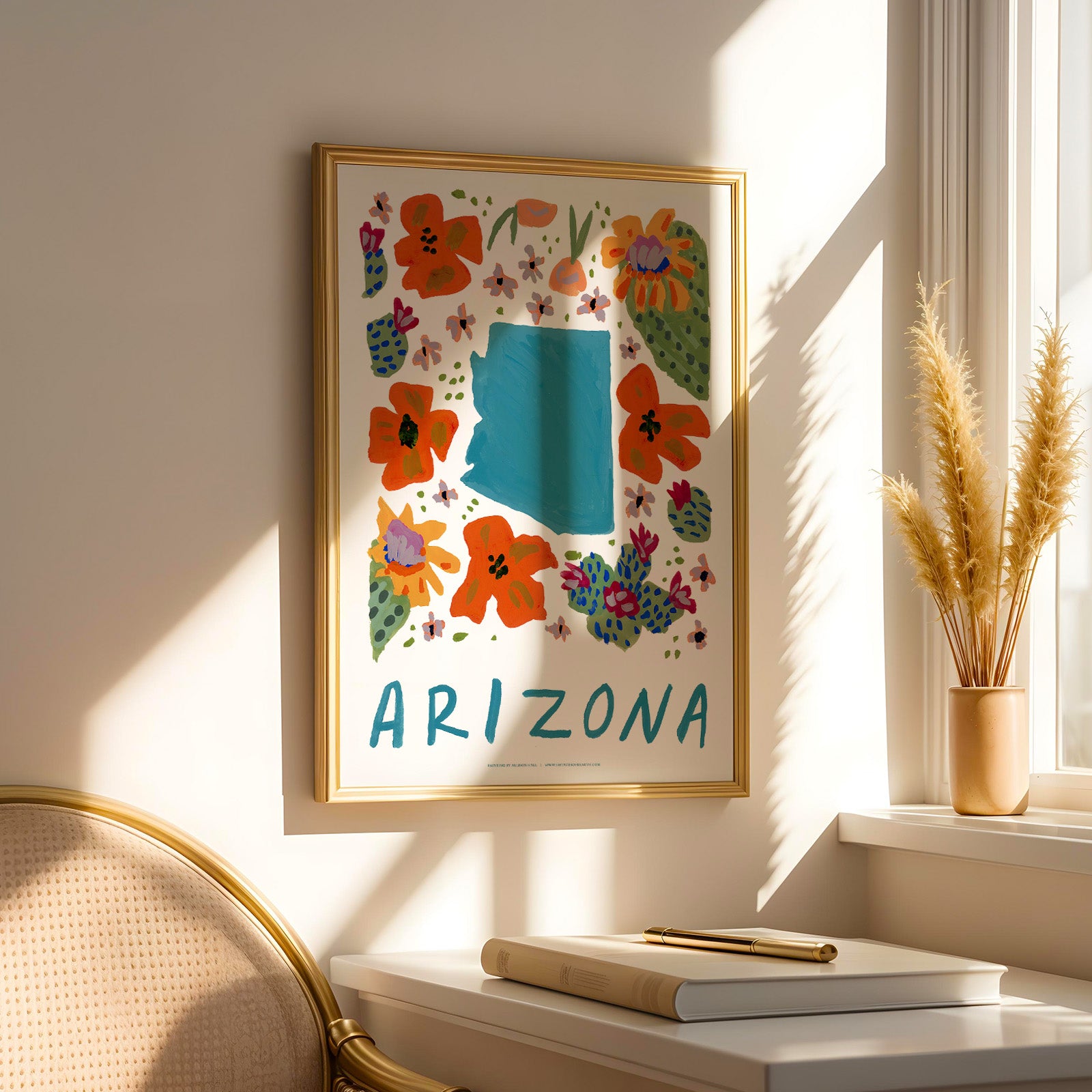 Arizona American Gouache Print
