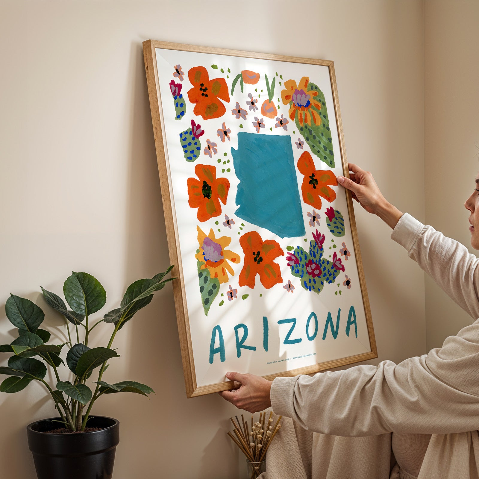 Arizona American Gouache Print