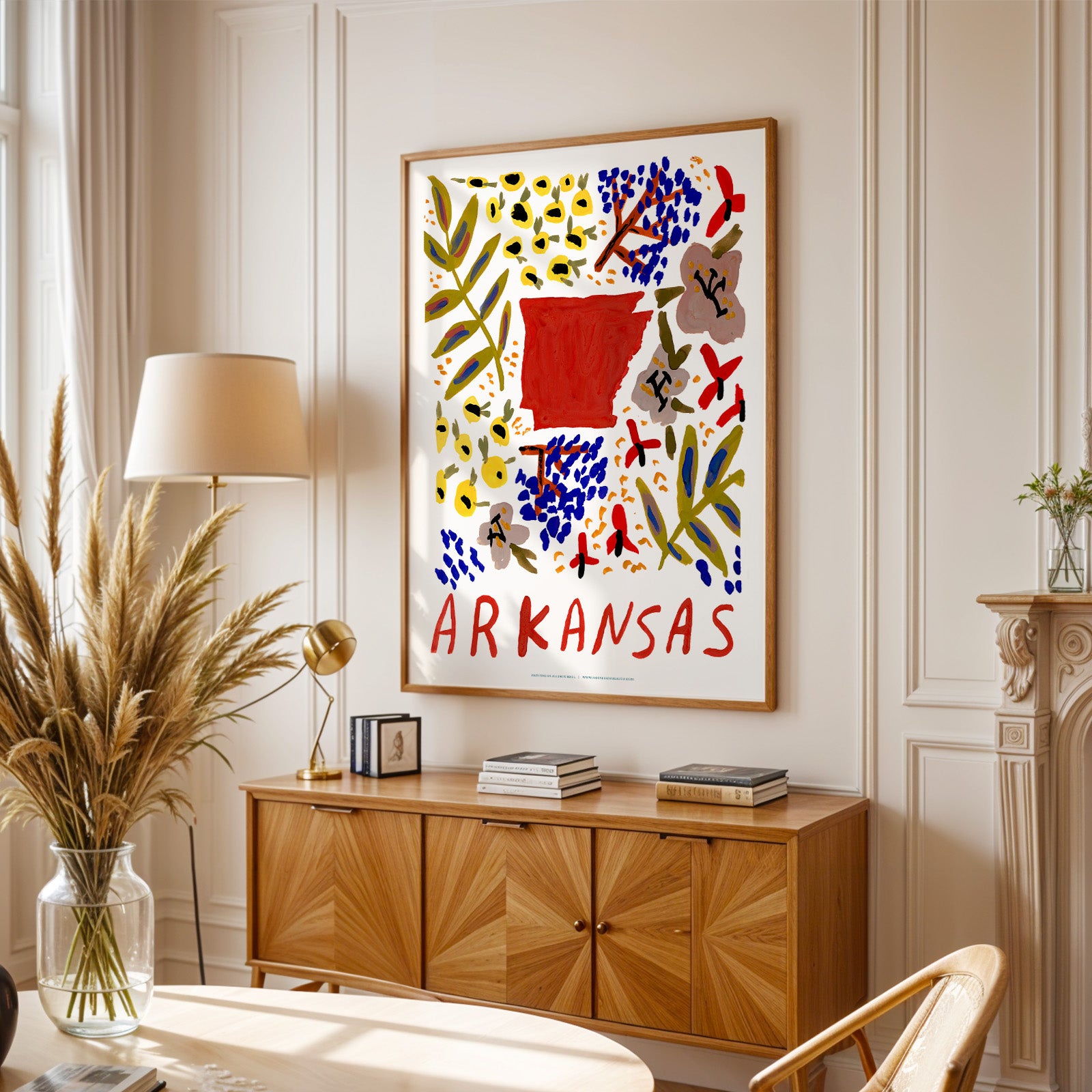 Arkansas American Gouache Print