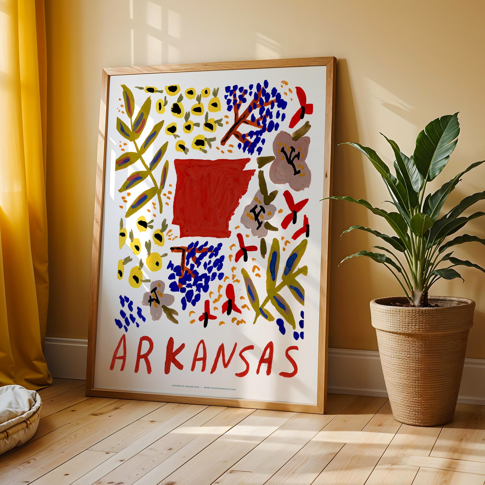 Arkansas American Gouache Print