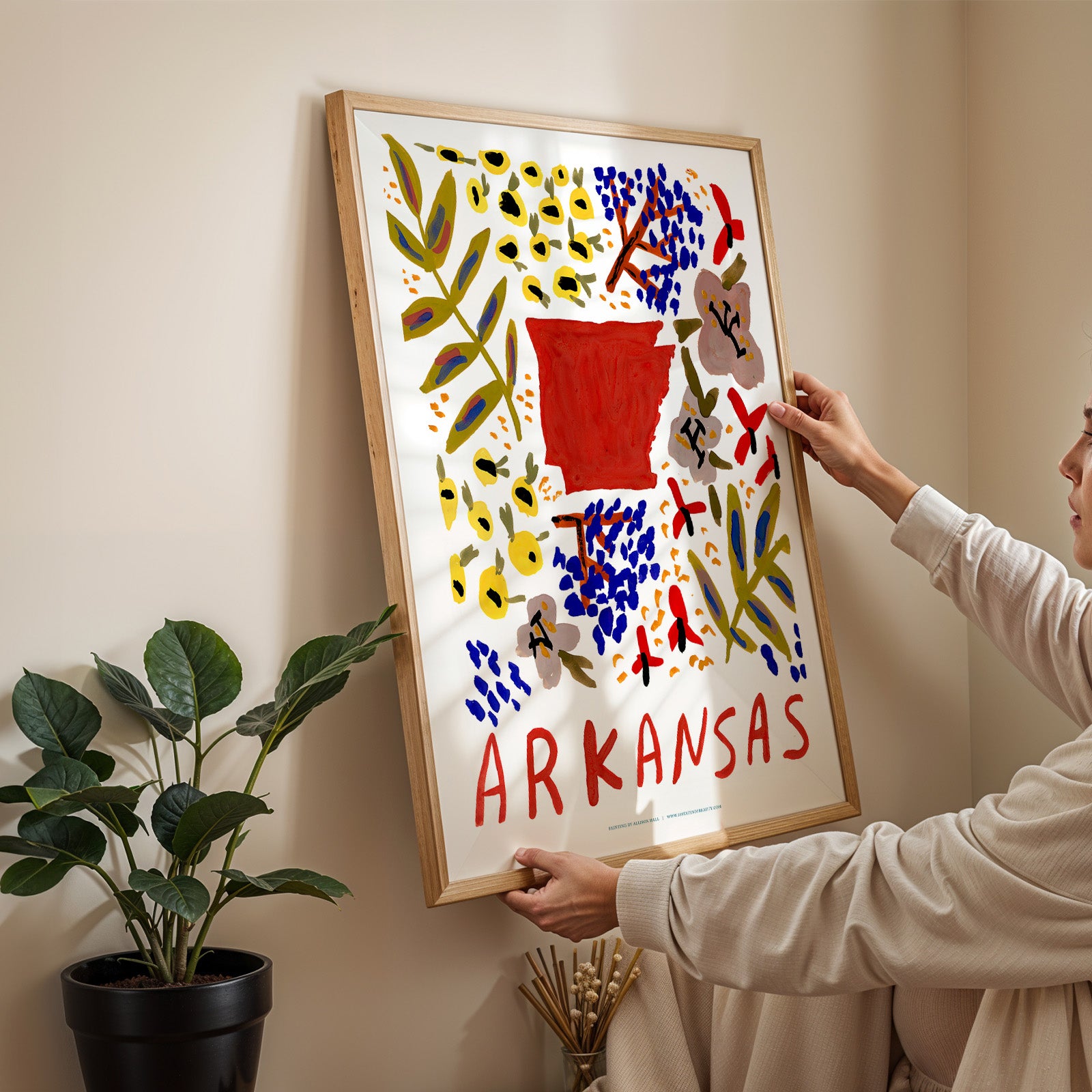 Arkansas American Gouache Print