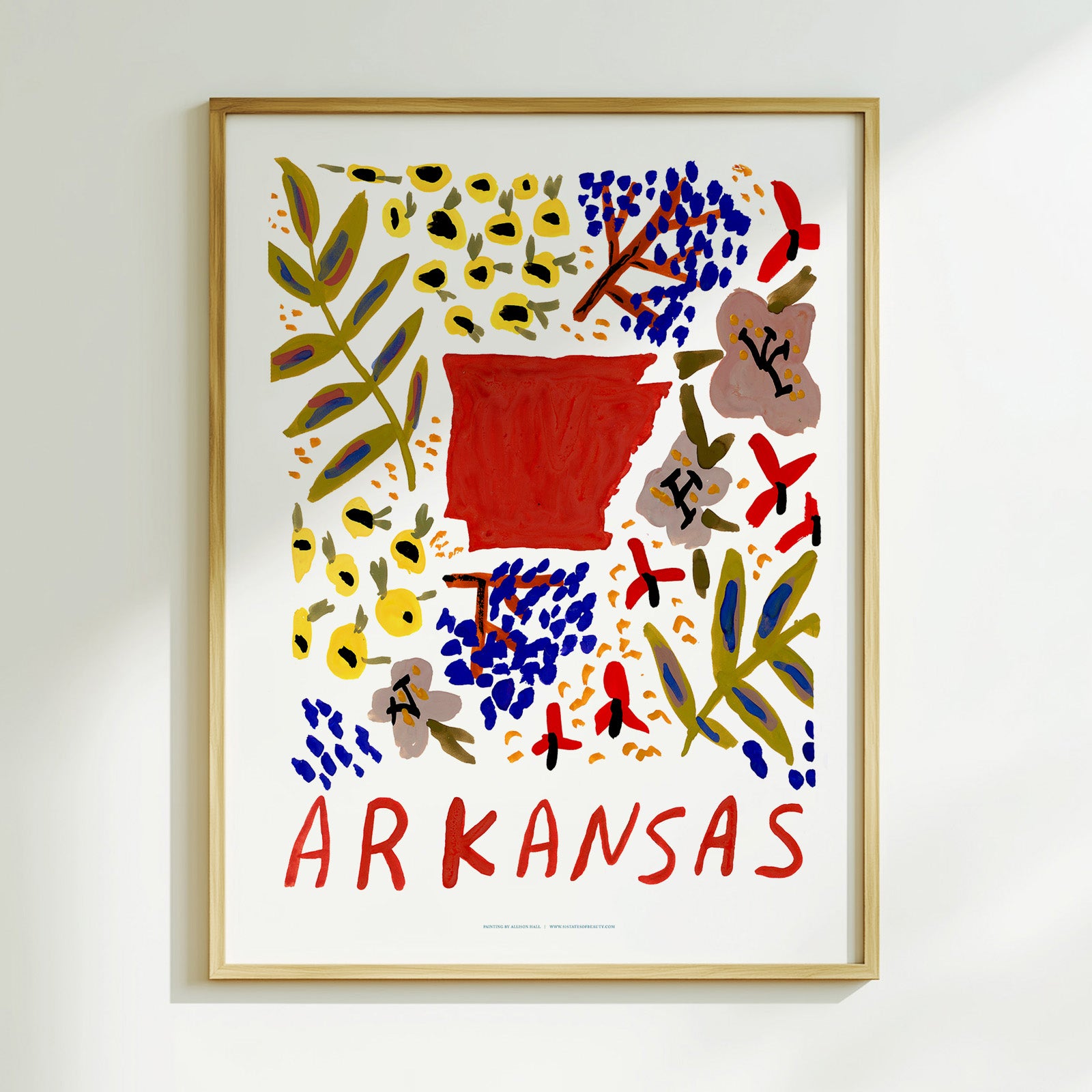 Arkansas American Gouache Print