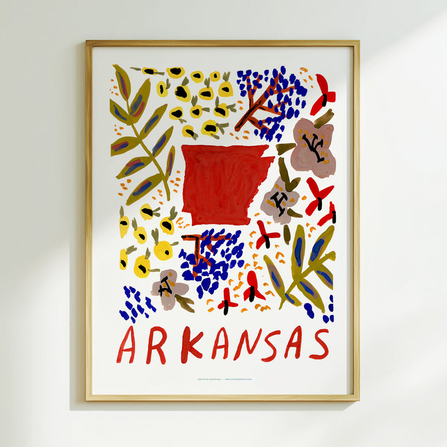 Arkansas American Gouache Print