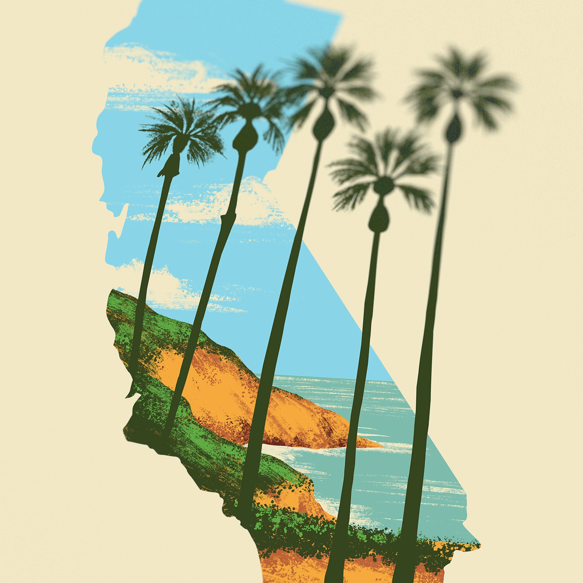California State Print - Best Coast