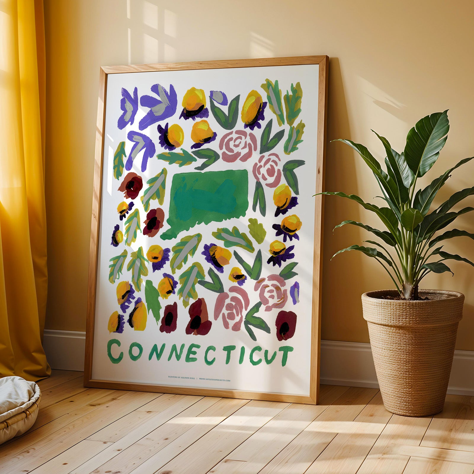 Connecticut American Gouache Print