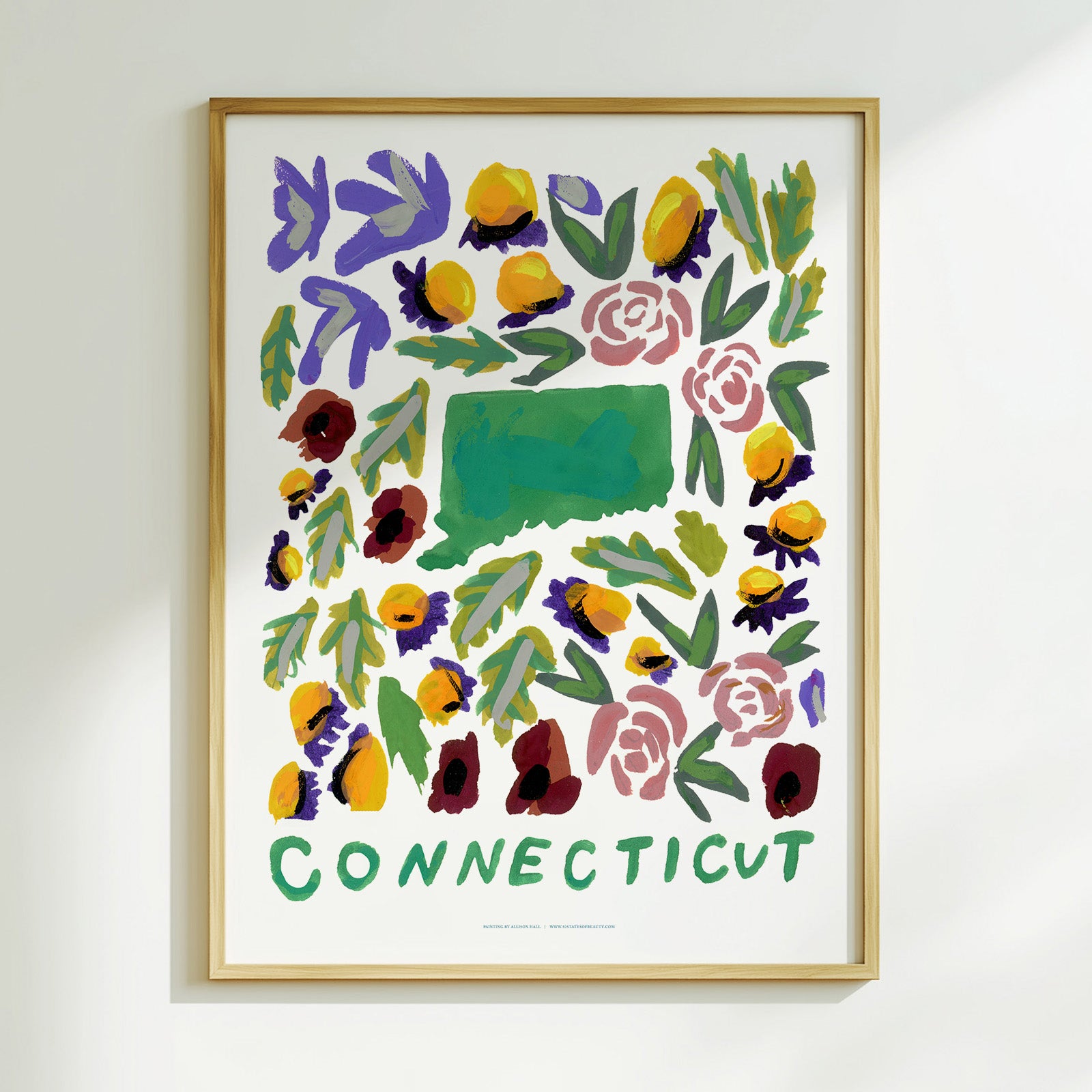 Connecticut American Gouache Print