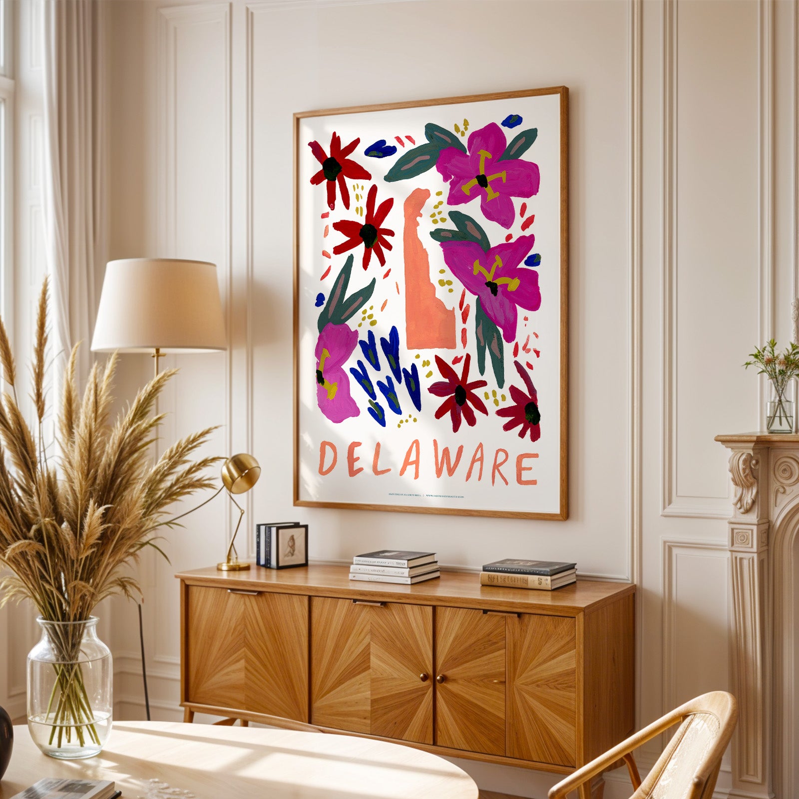 Delaware American Gouache Print