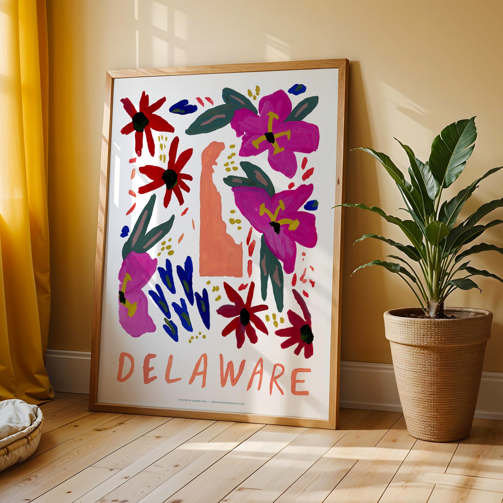 Delaware American Gouache Print