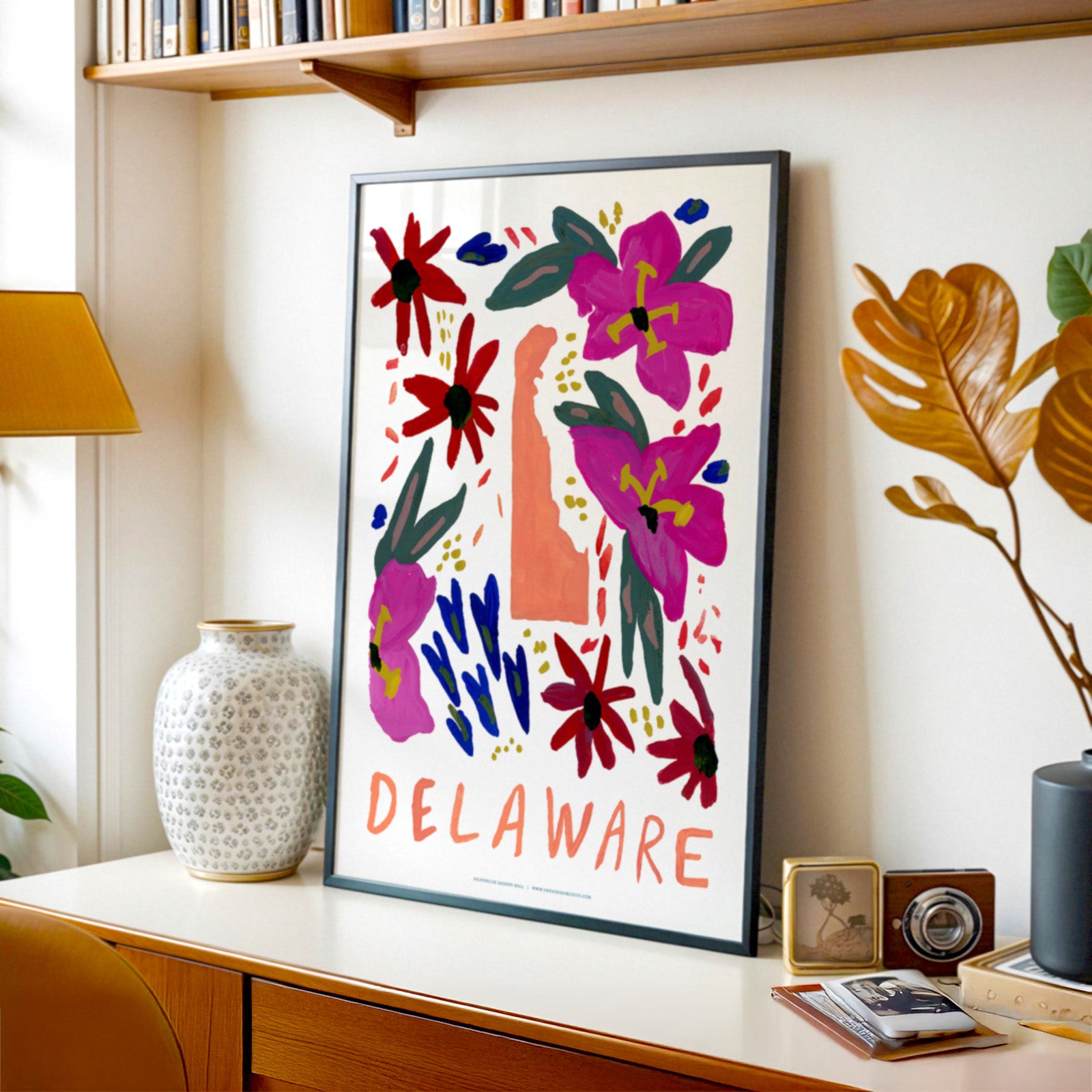 Delaware American Gouache Print