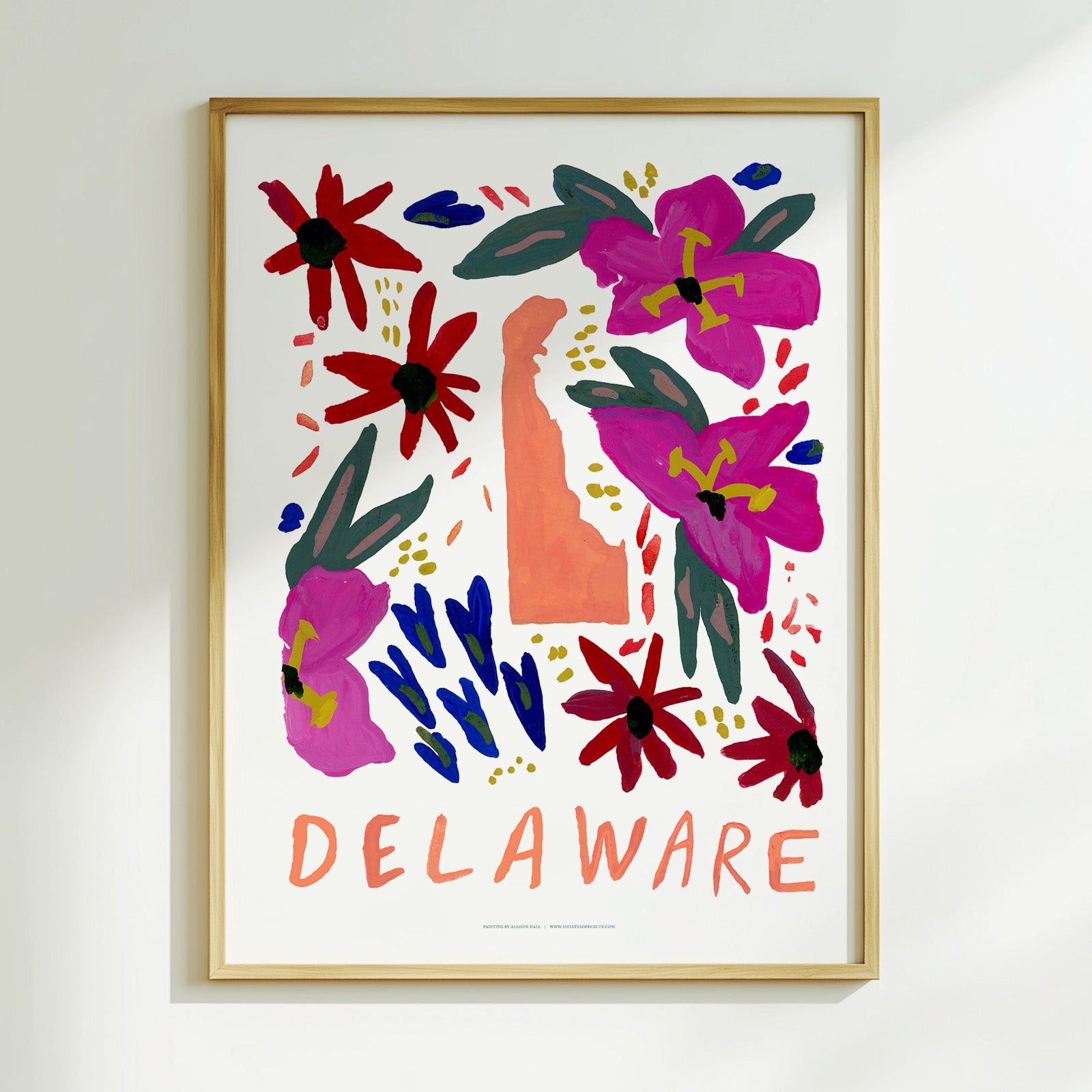 Delaware American Gouache Print
