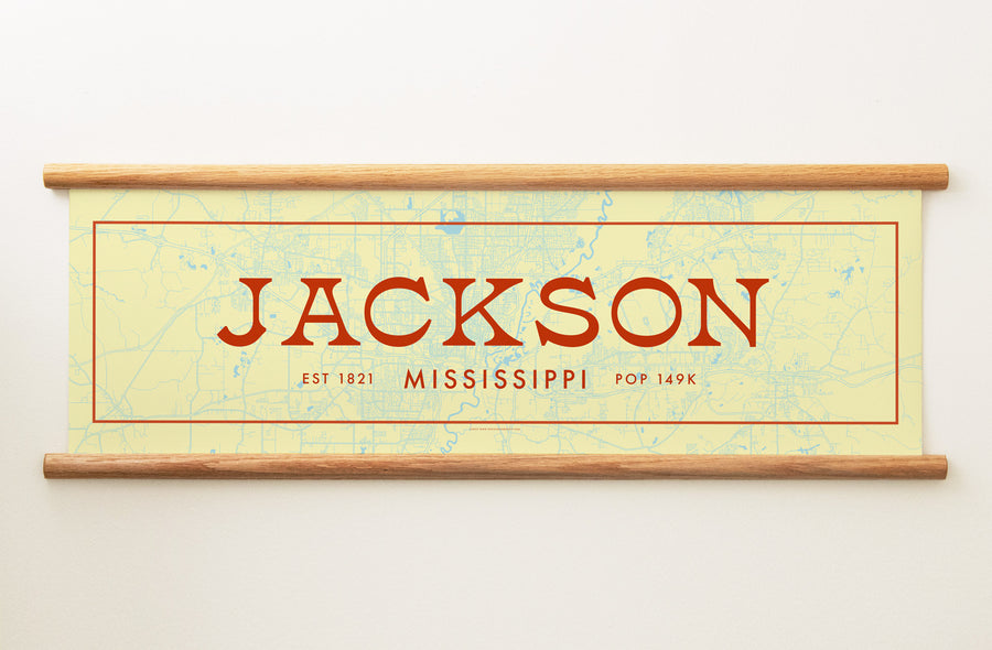 Jackson Mississippi Canvas Map