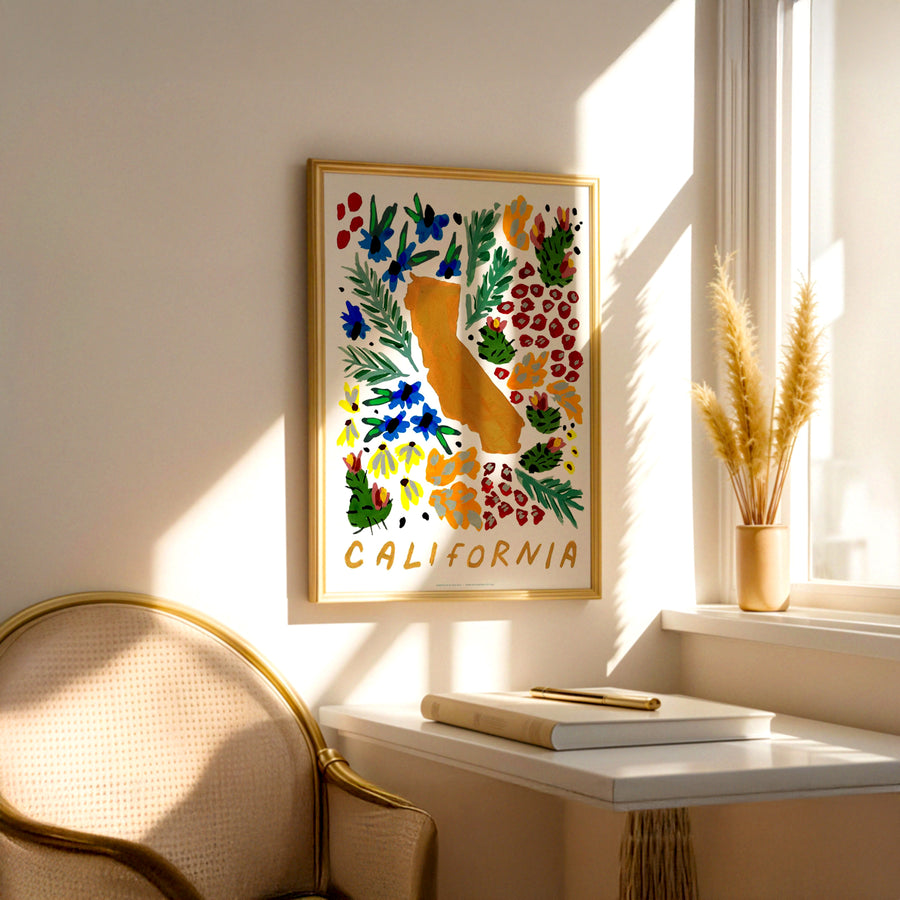 California American Gouache Print