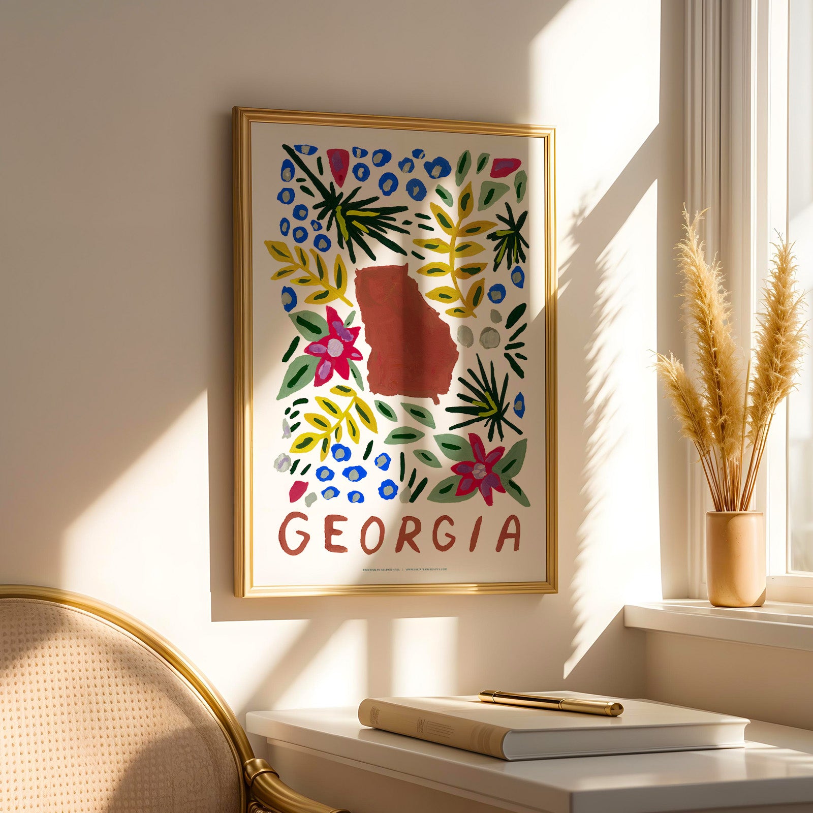 Georgia American Gouache Print