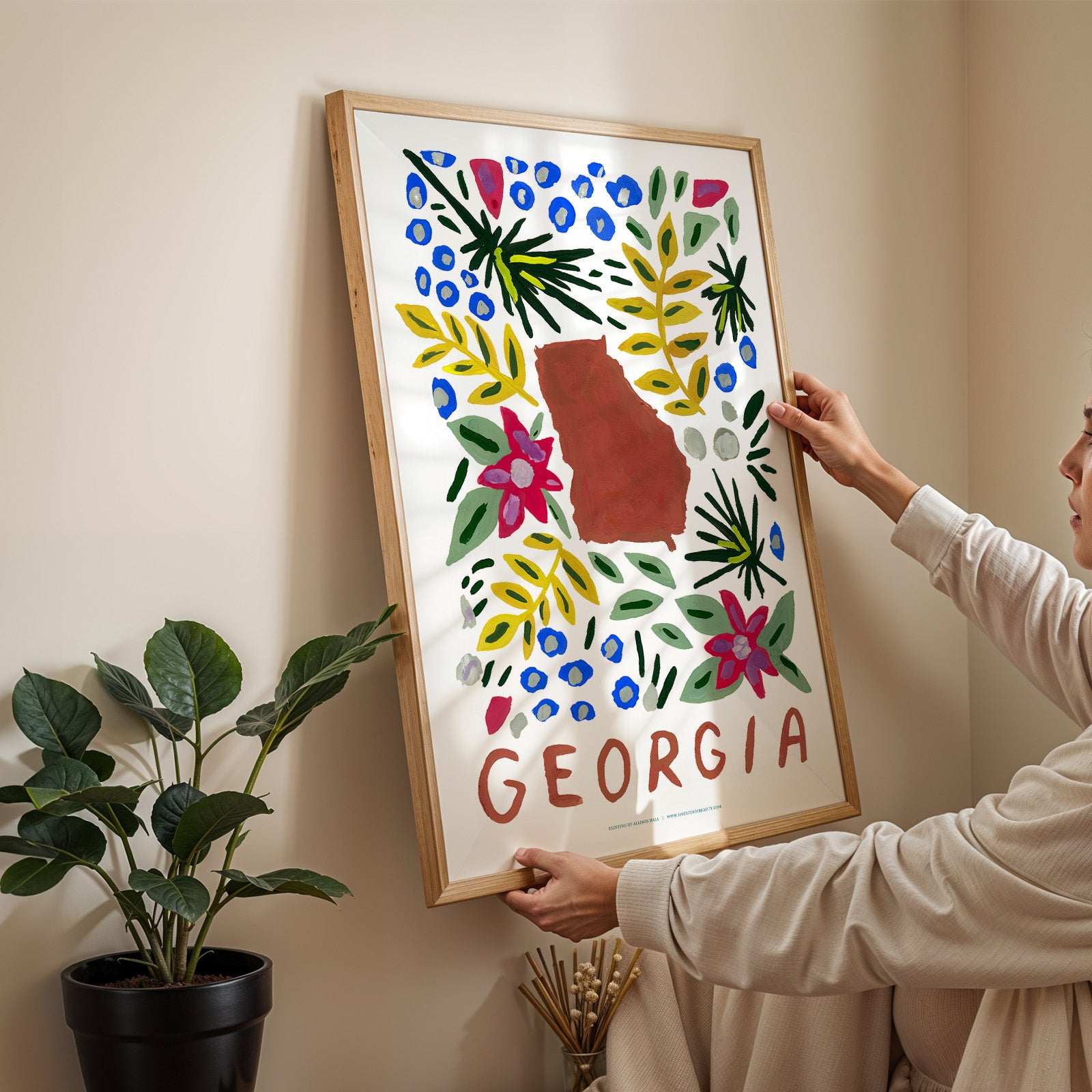 Georgia American Gouache Print