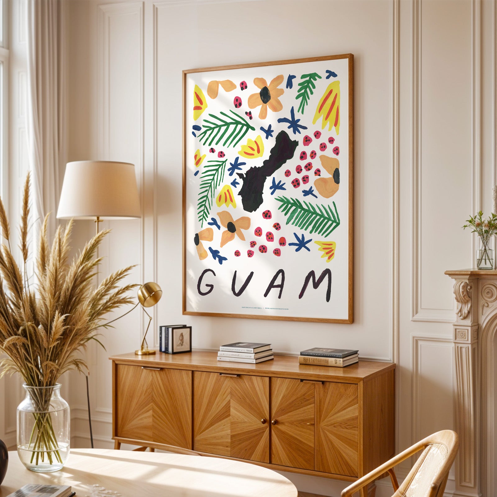 Guam American Gouache Print