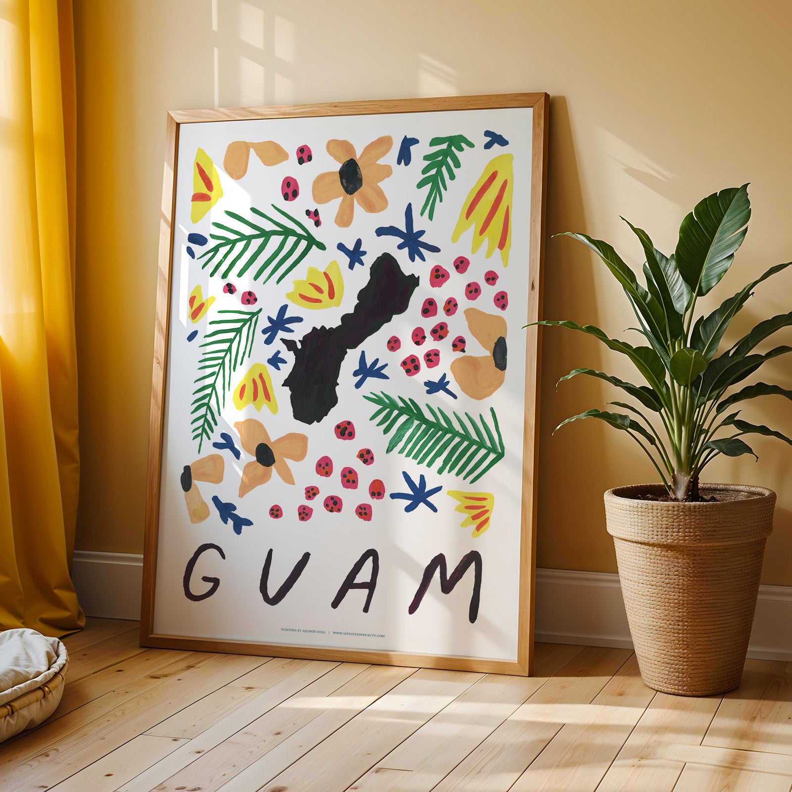 Guam American Gouache Print