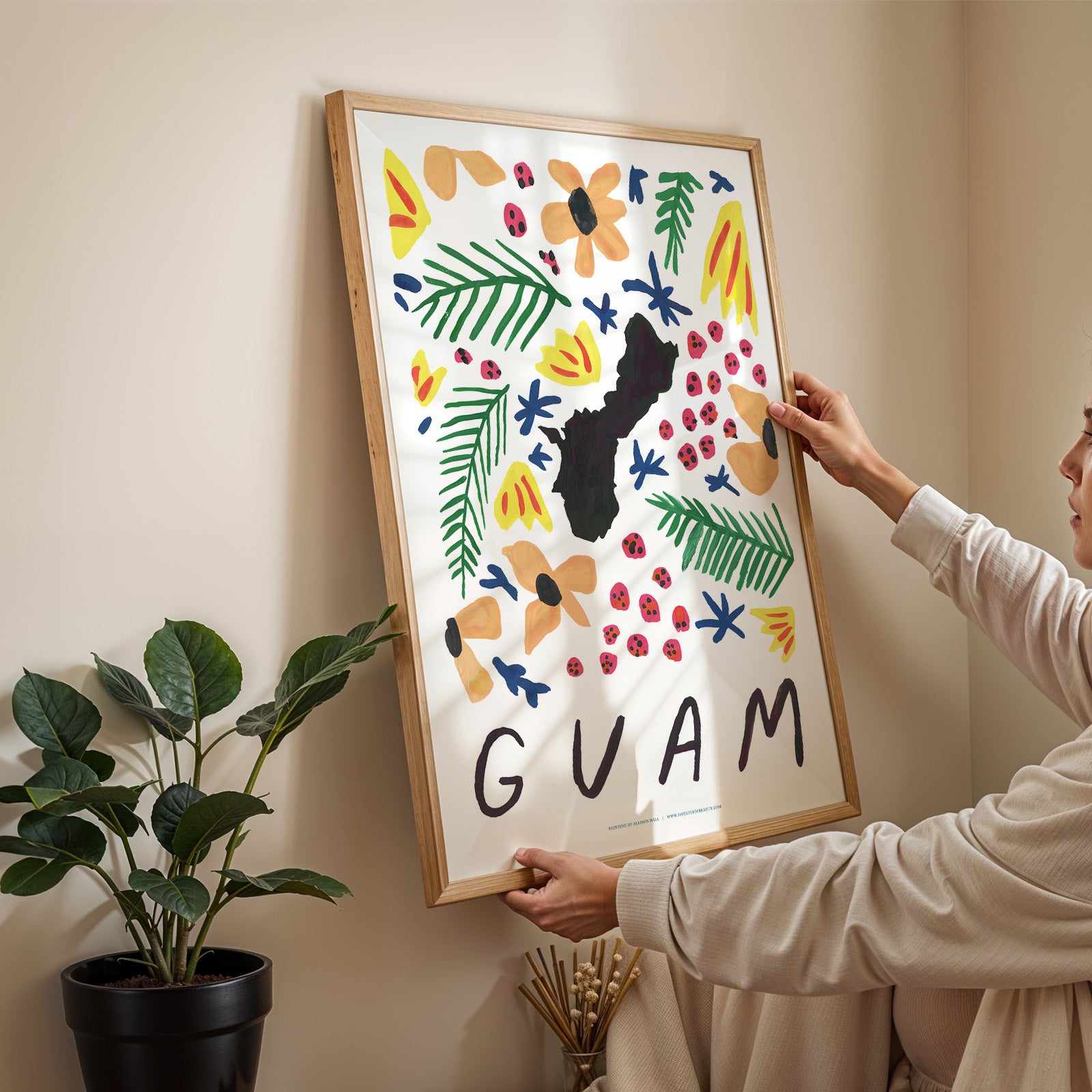 Guam American Gouache Print