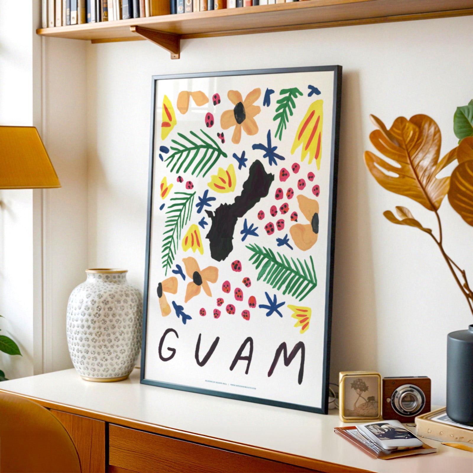 Guam American Gouache Print