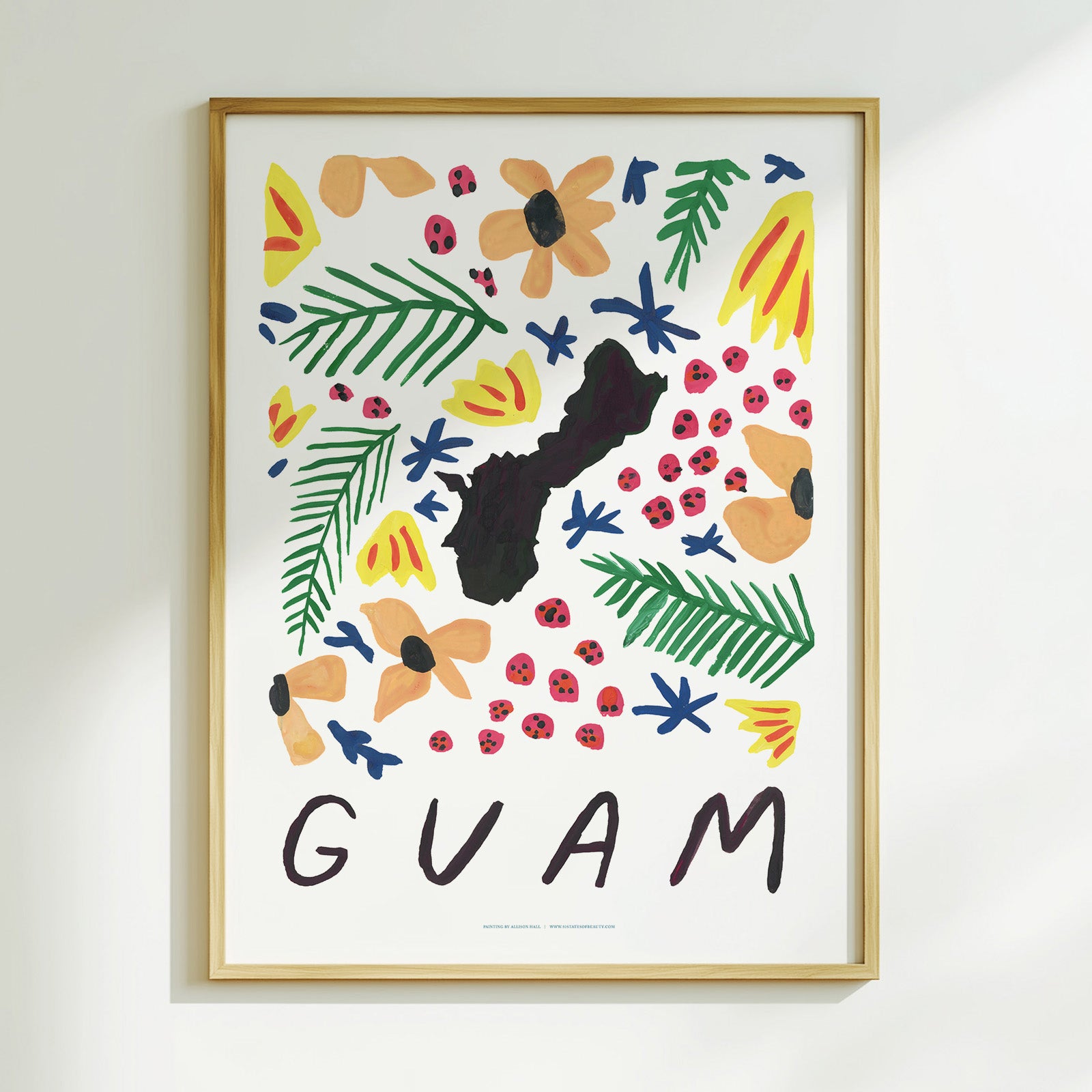 Guam American Gouache Print