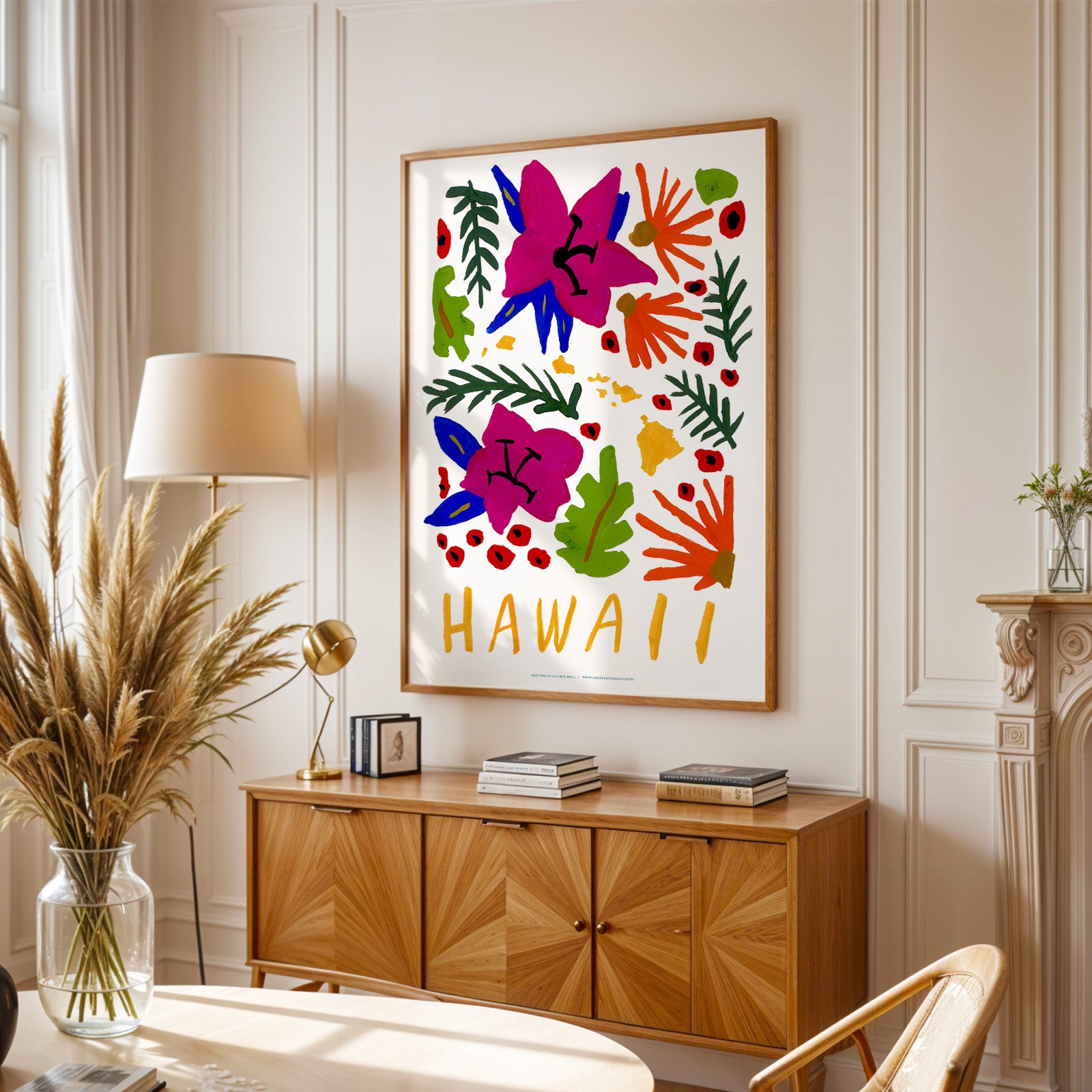 Hawaii American Gouache Print