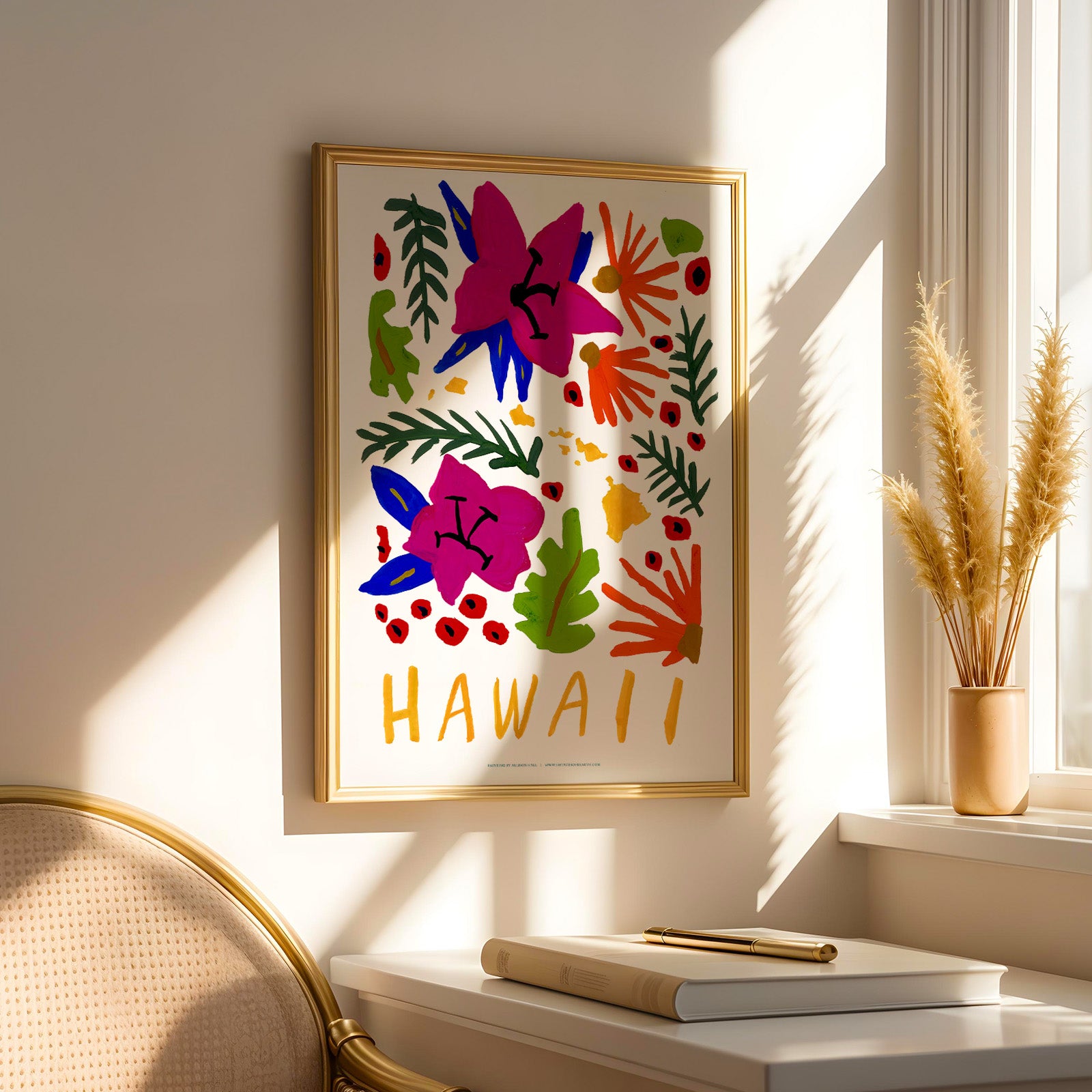 Hawaii American Gouache Print