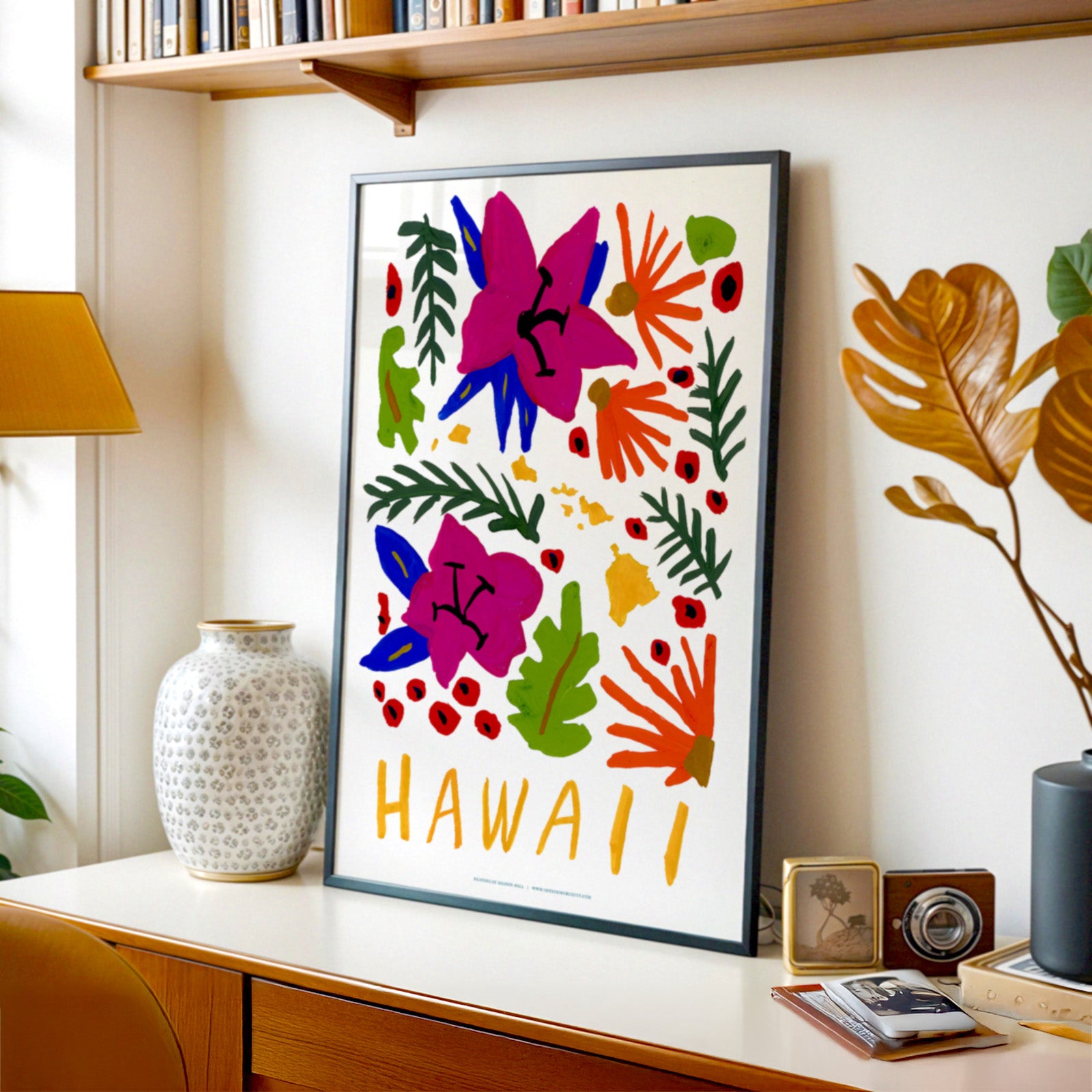 Hawaii American Gouache Print