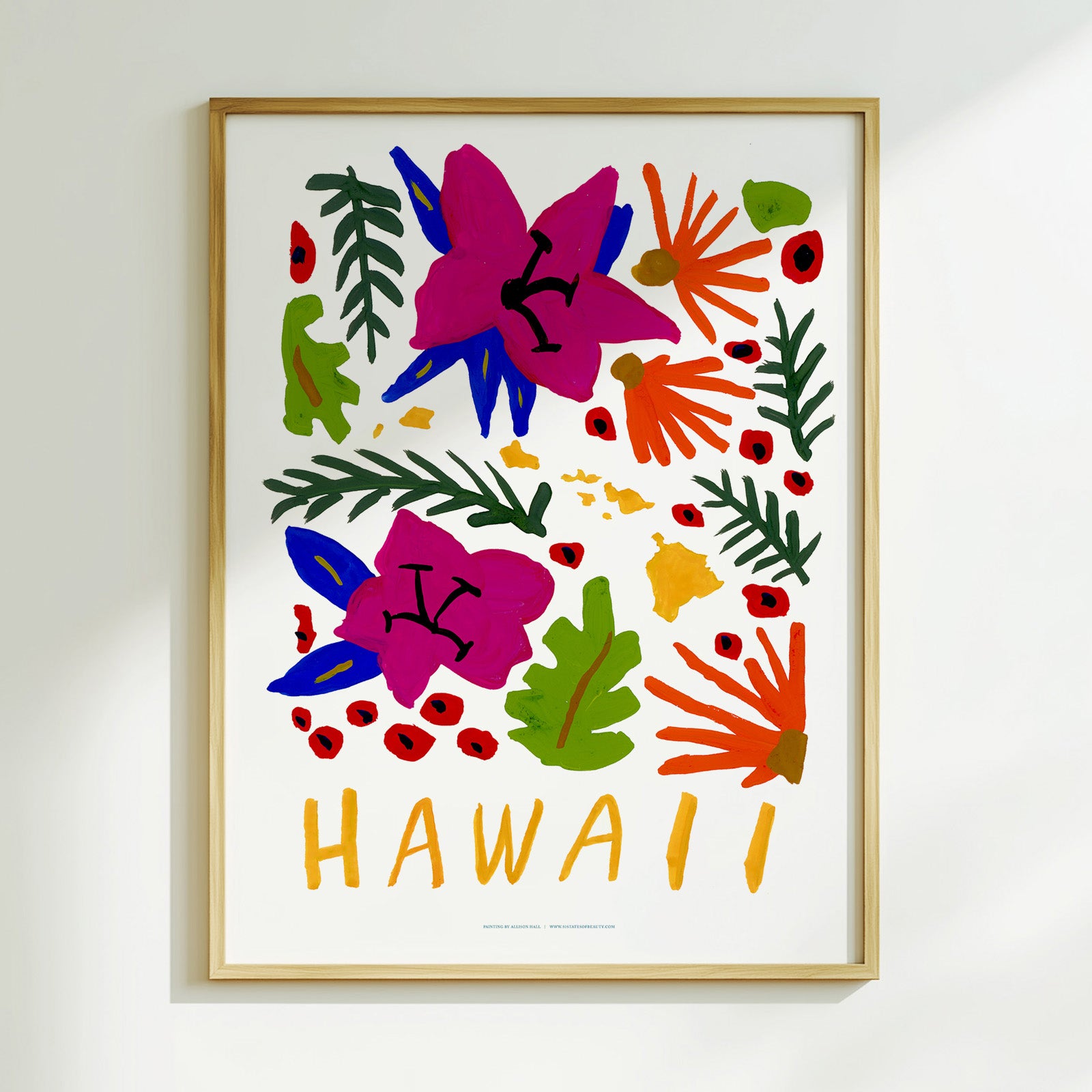 Hawaii American Gouache Print