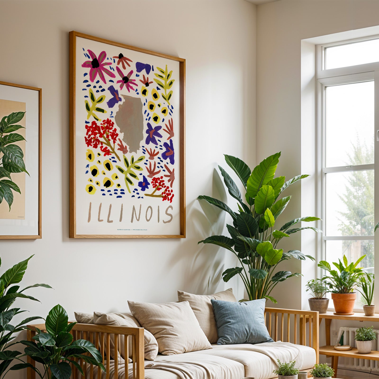 Illinois American Gouache Print