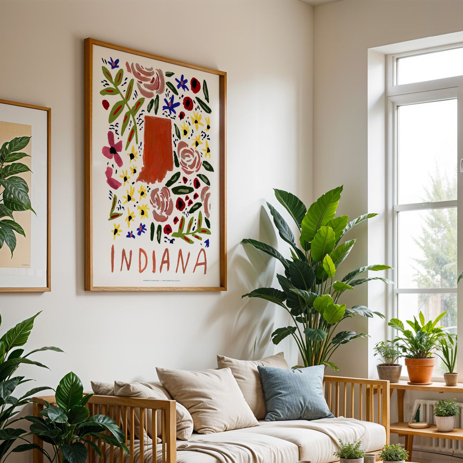 Indiana American Gouache Print