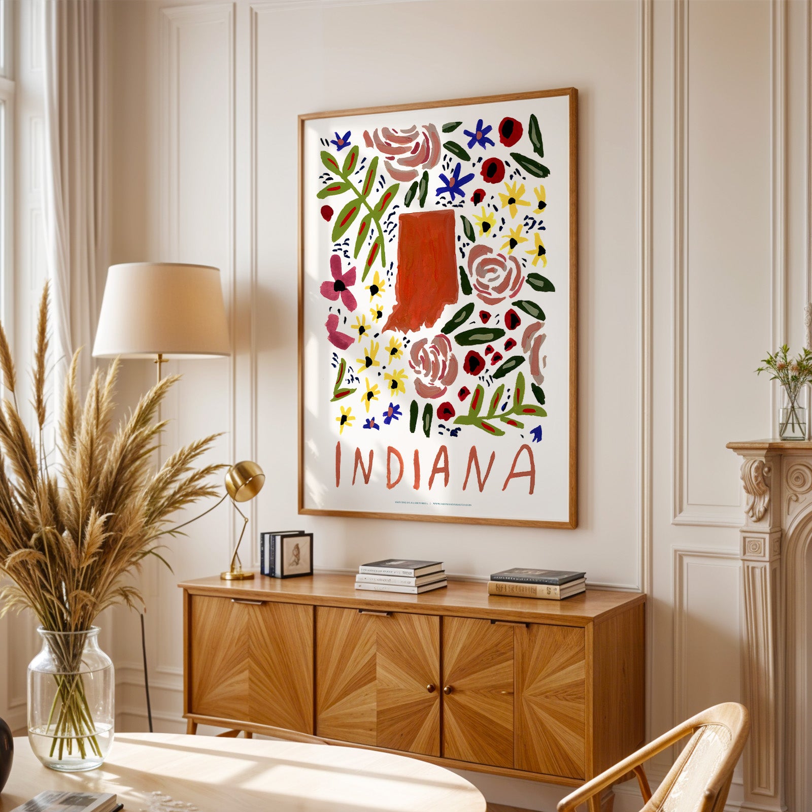 Indiana American Gouache Print