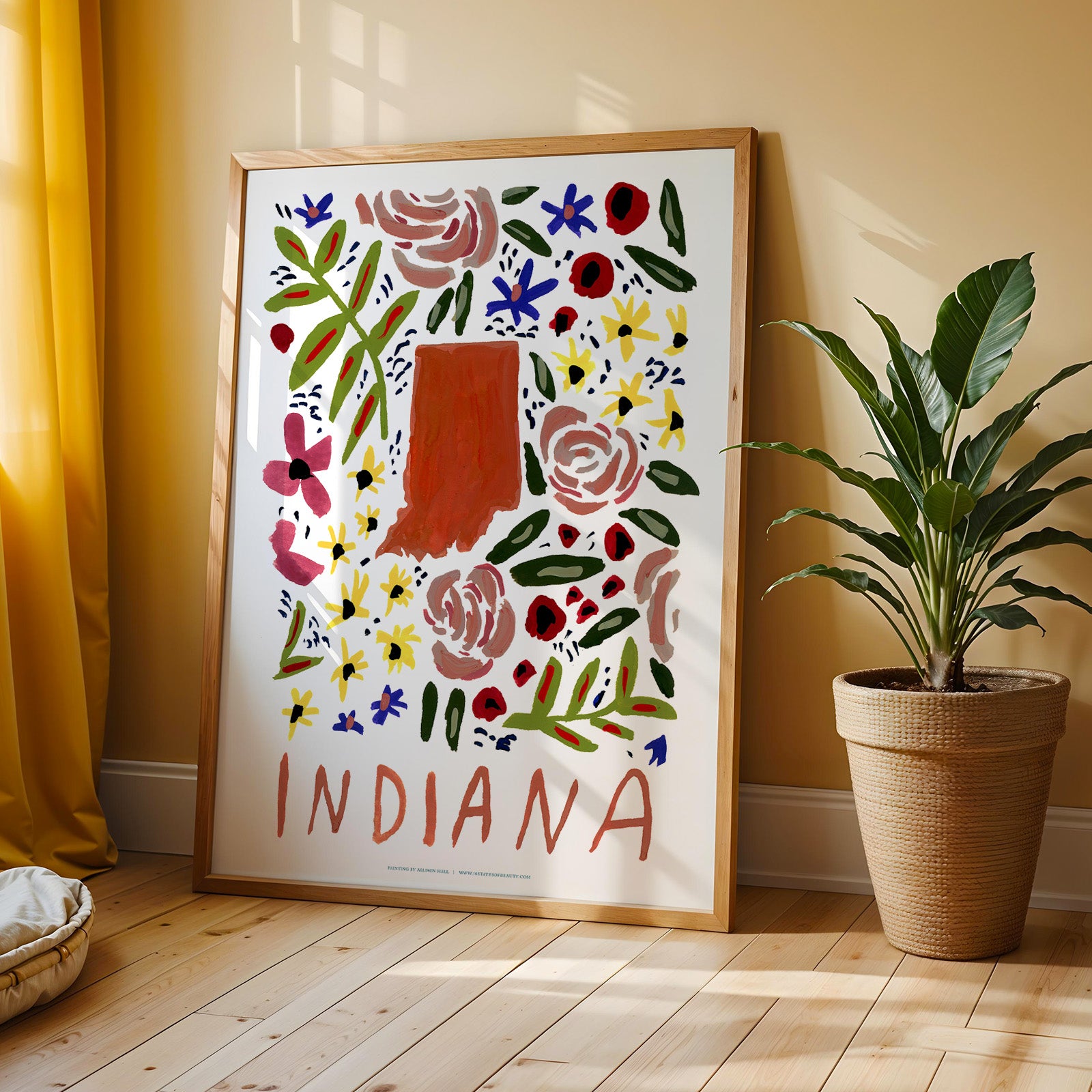 Indiana American Gouache Print