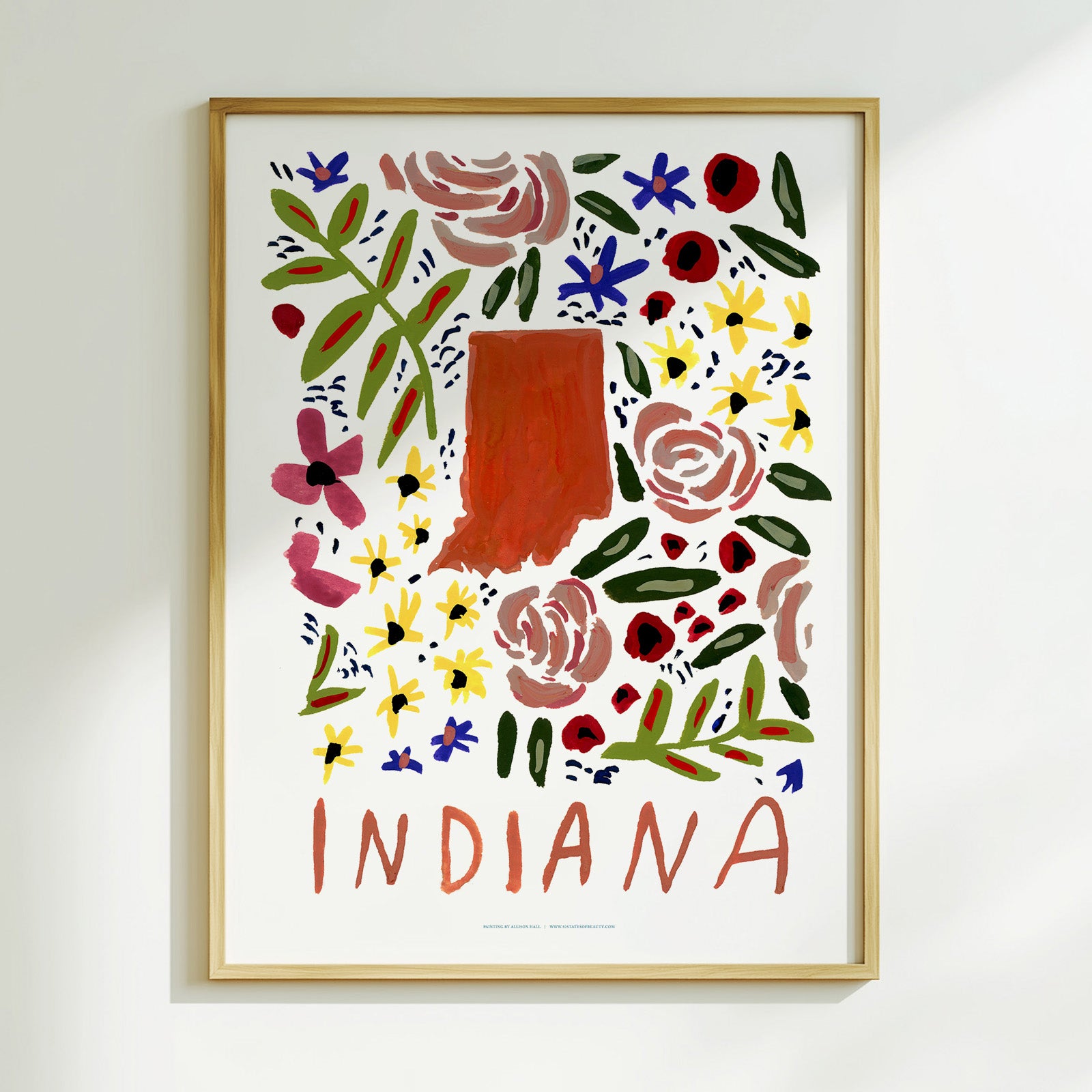 Indiana American Gouache Print