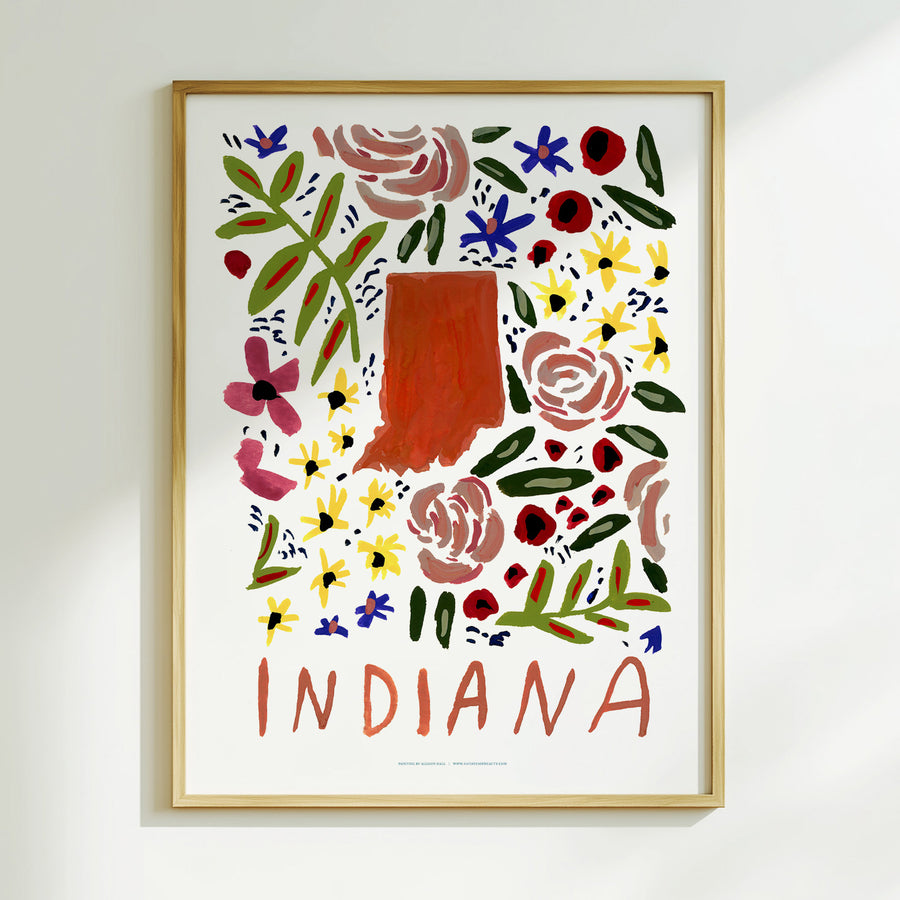 Indiana American Gouache Print