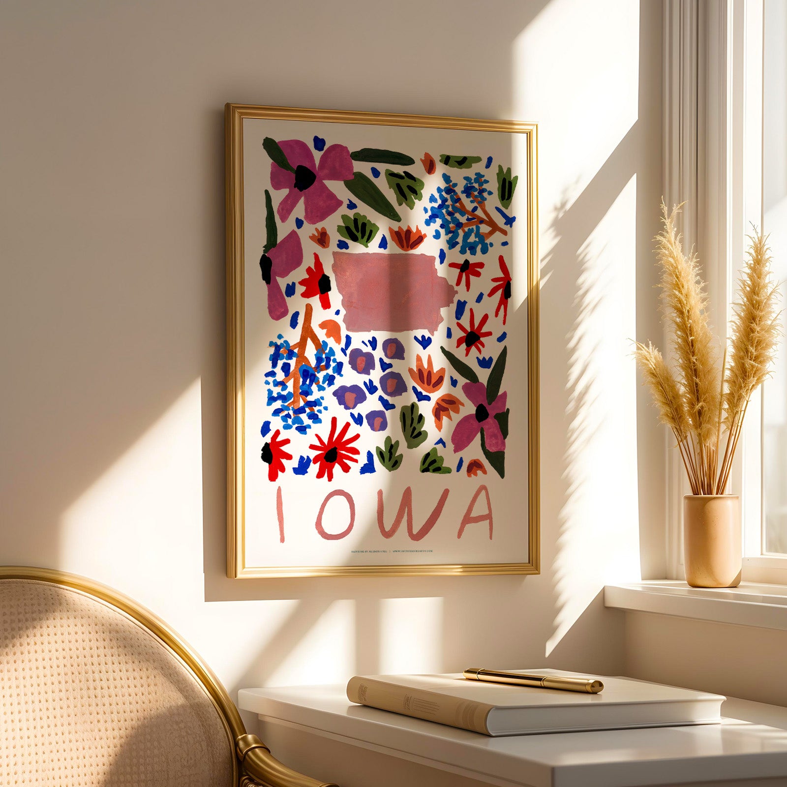 Iowa American Gouache Print