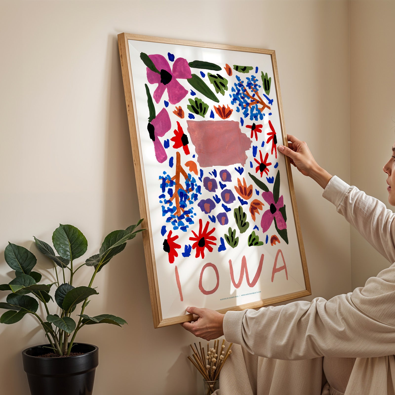 Iowa American Gouache Print