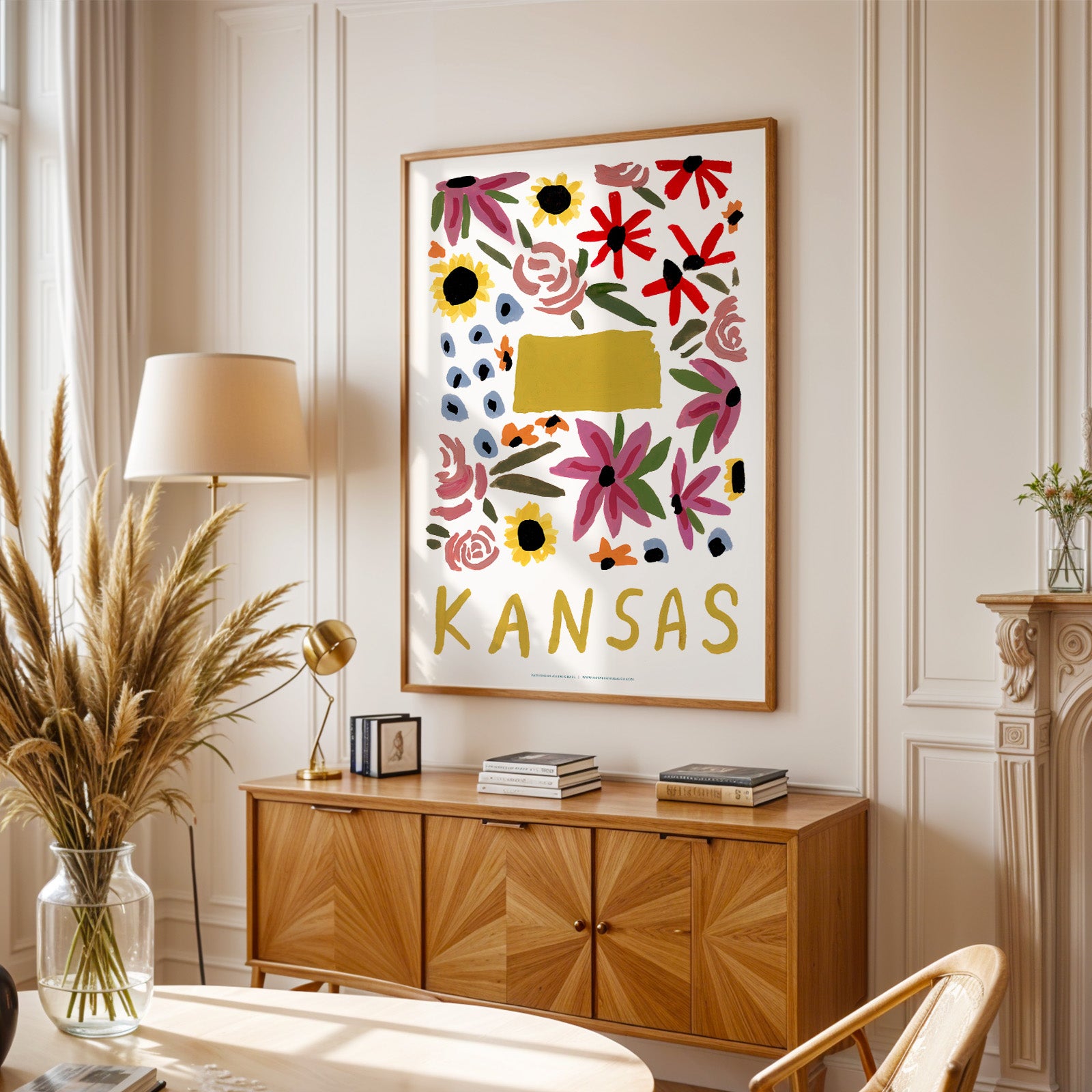 Kansas American Gouache Print