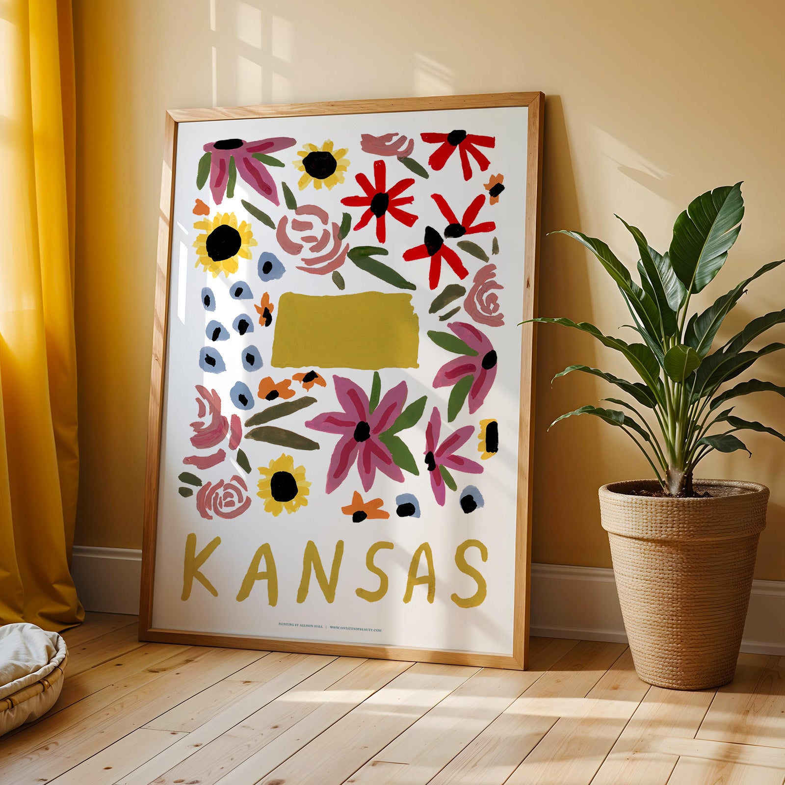Kansas American Gouache Print