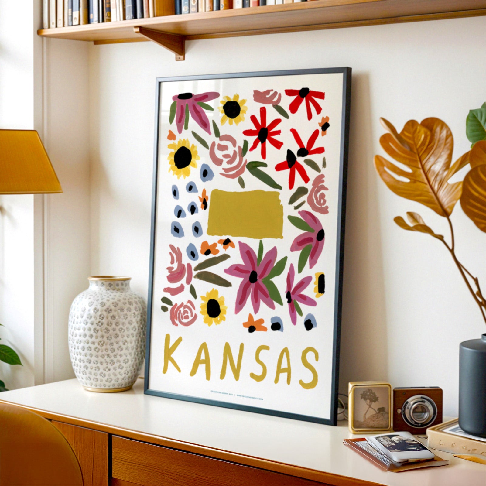 Kansas American Gouache Print