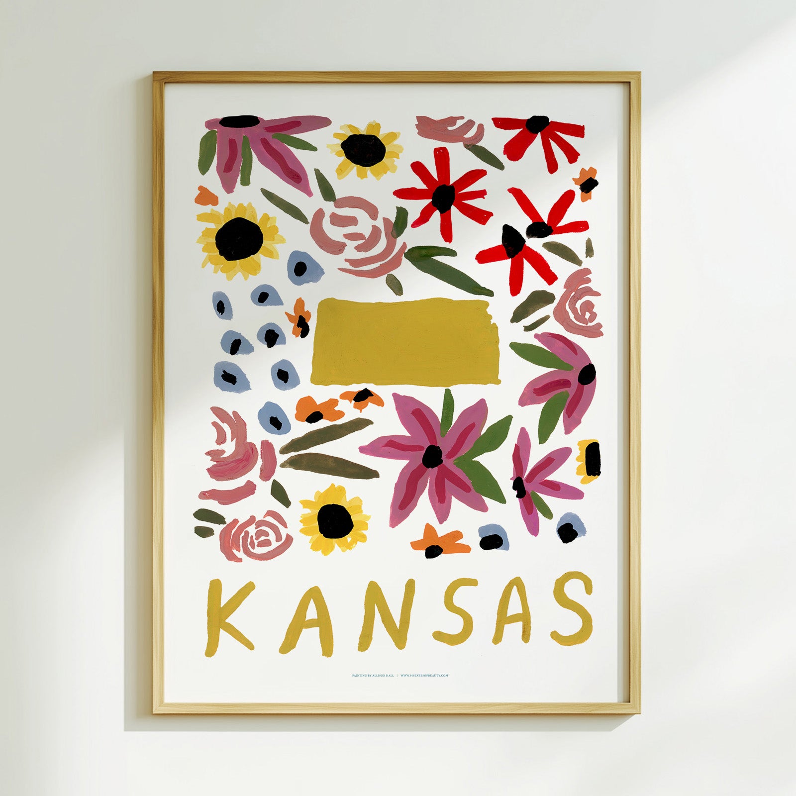 Kansas American Gouache Print