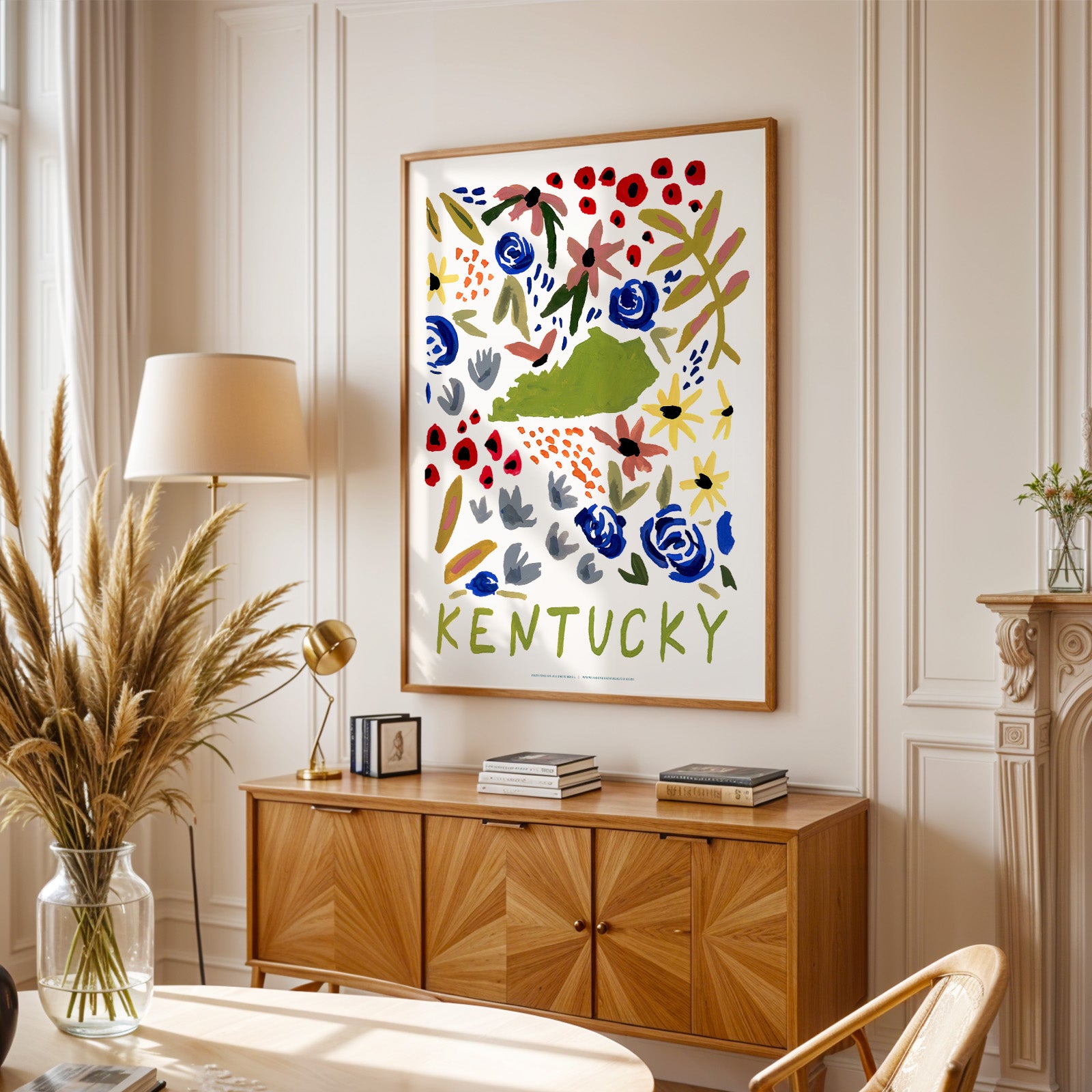 Kentucky American Gouache Print